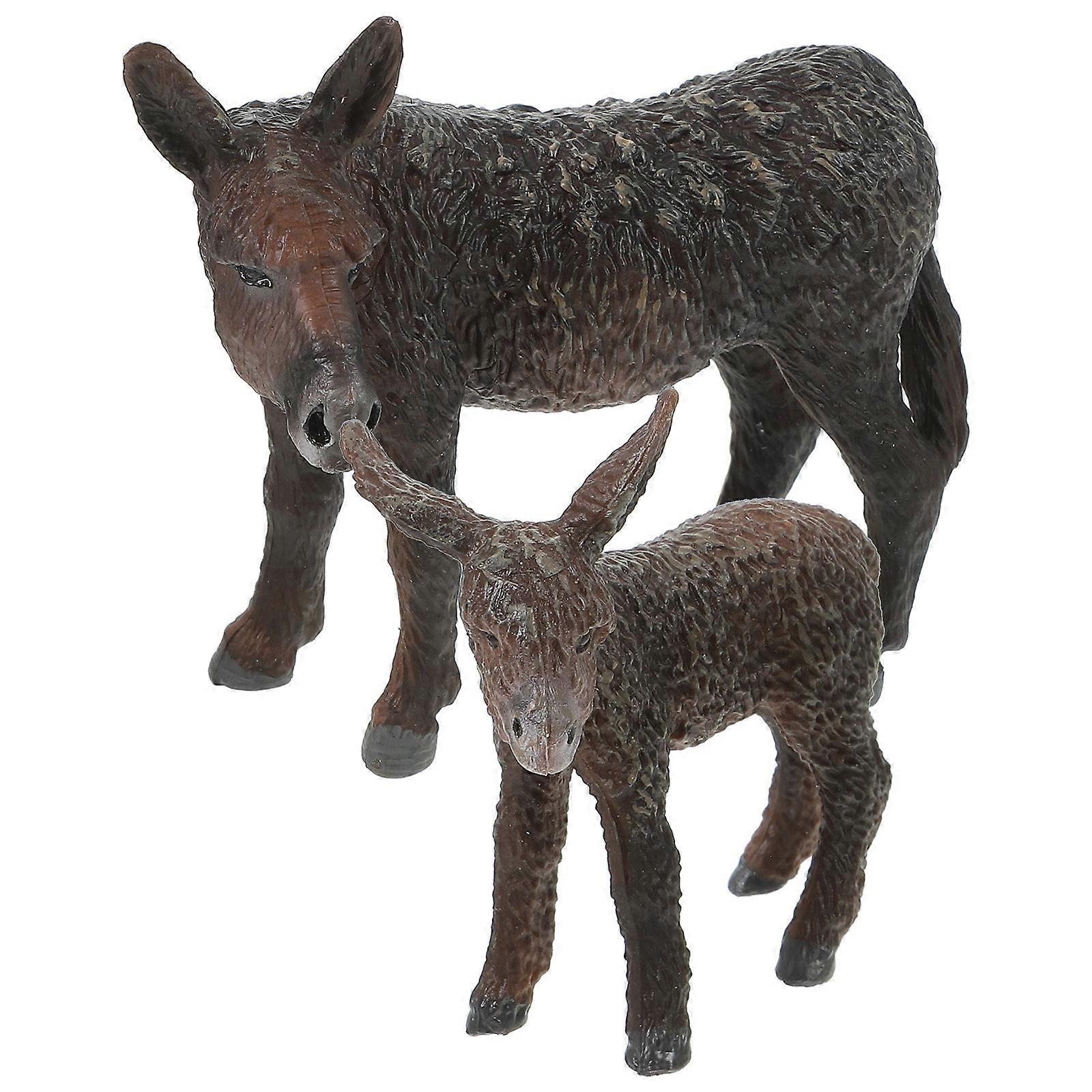 Standing Donkey Toy 2Pcs Assorted Color Plastic Donkey Decorations DIY Decor