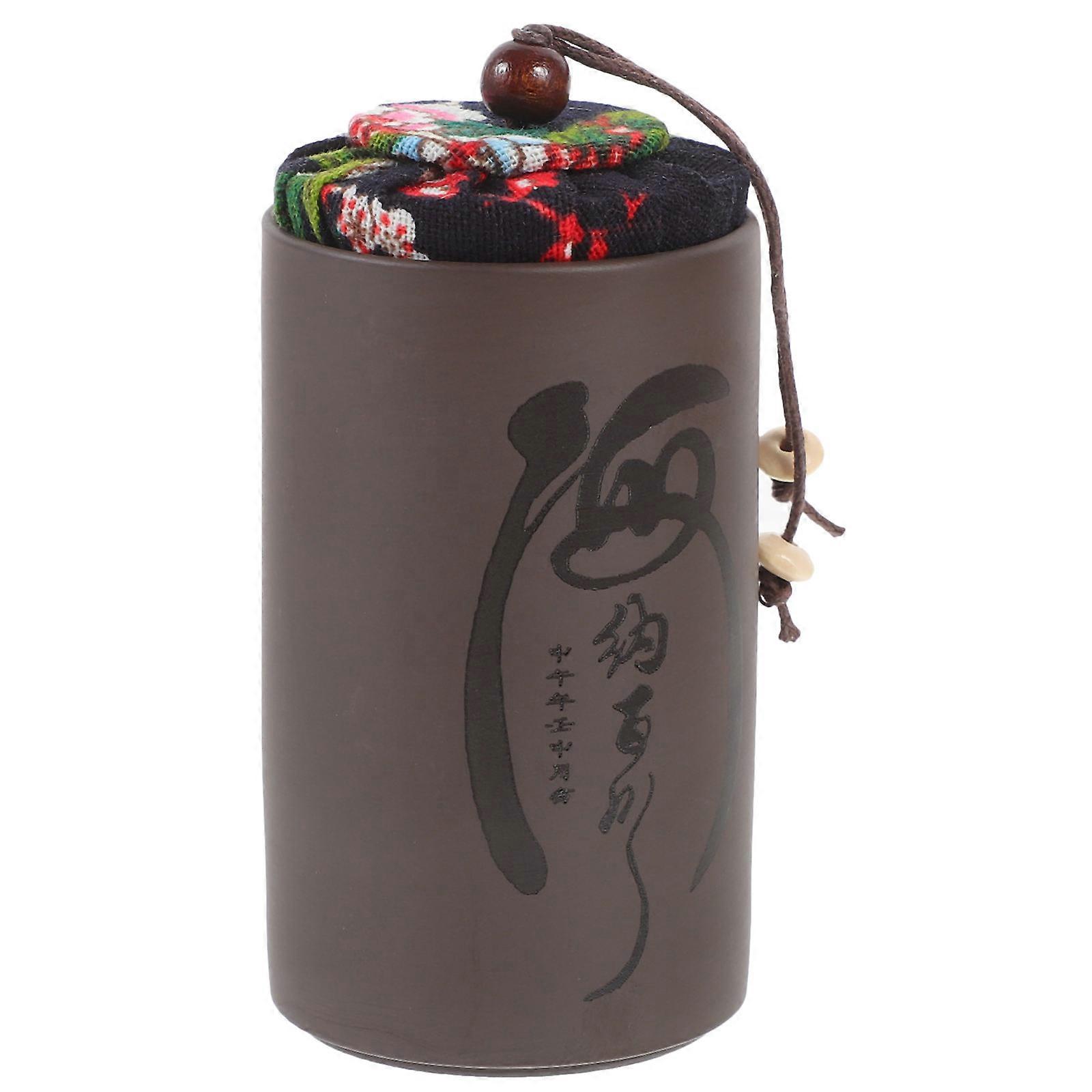 Airtight Tea Jar 1Pack Round Sealed Canister Coffee Color Perfect For Office Use