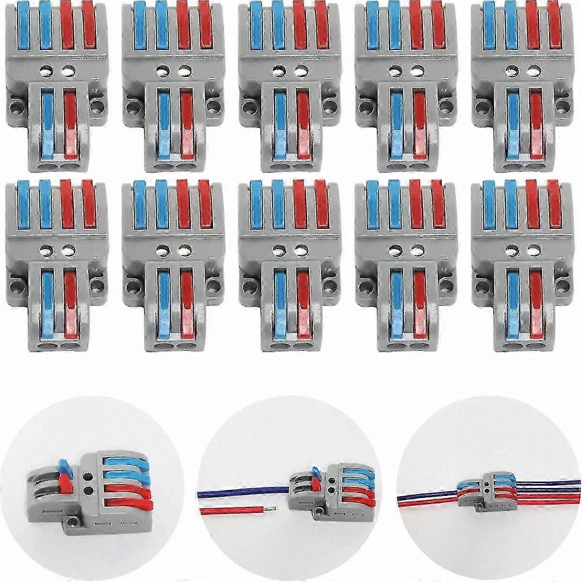10-Pack Lever-Operated Compact Electrical Connectors for Secure Wire Binding