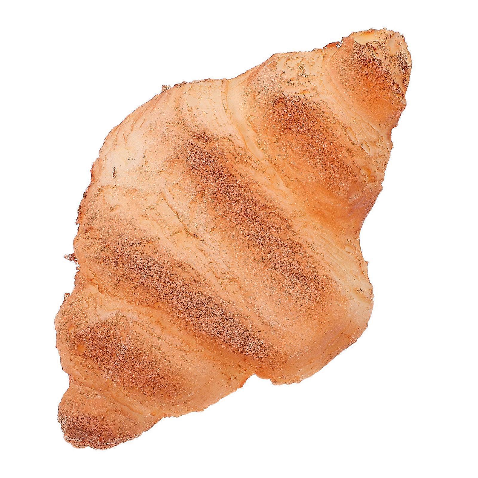 Realistic Artificial Croissant Model for Display Brown PU Bread Decoration 4.72x1.97 Inches