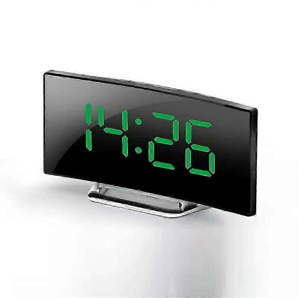 Mirror Digital Alarm Clock Temperature Date 2 Levels of Brightness Adjustment Snooze Table Clock 12/24H Night Mode LED Clock