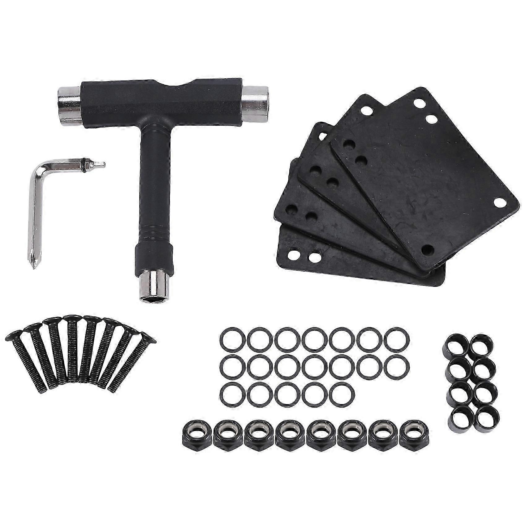Skateboard Hardware,Skate T-Type Tools Skateboard Riser Shock Pads,Shockpads Hardware Screws,Axle W