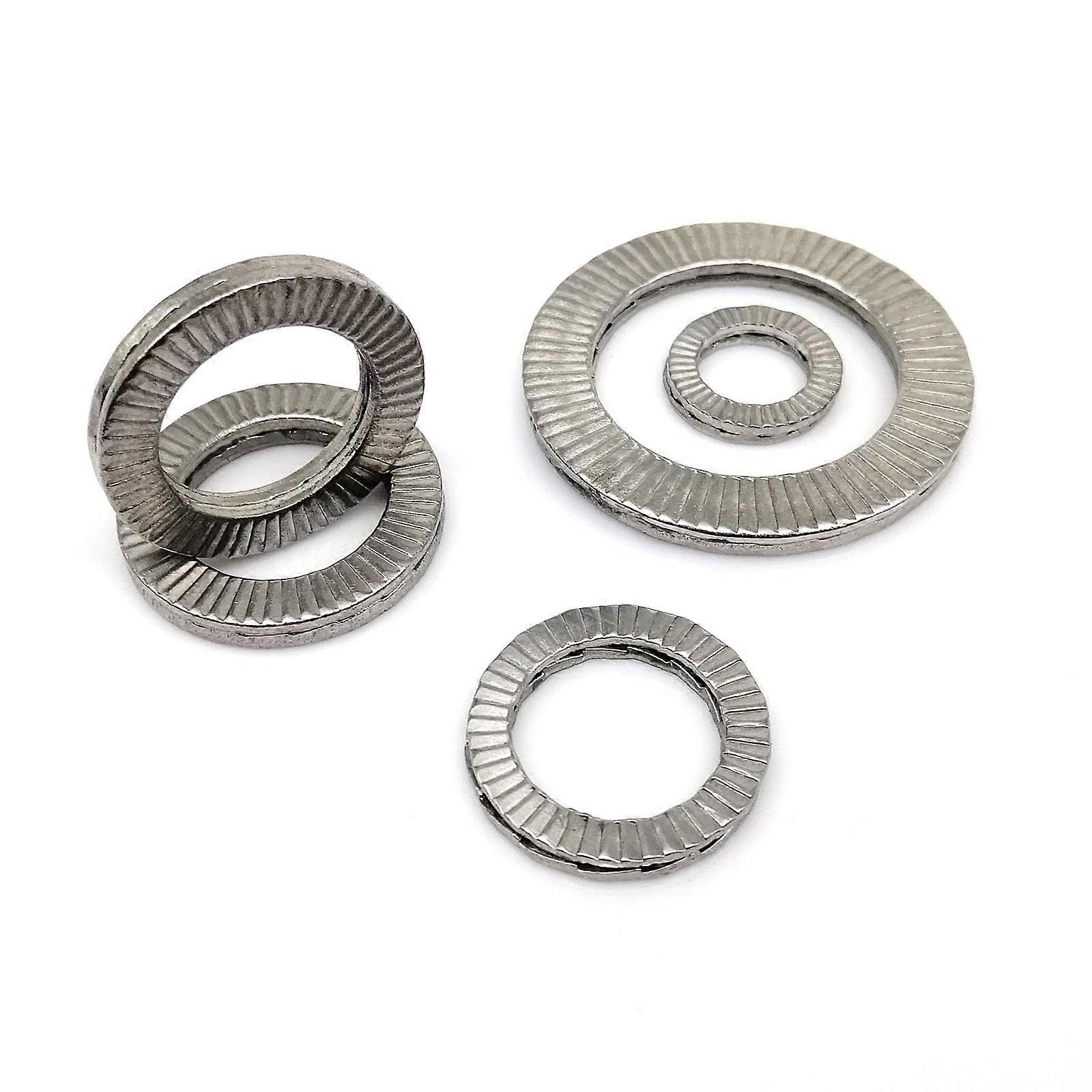 304 A2-70 Stainless Steel Double Deck Self-Locking Washer Wedge Locking Washer M3 to M36 1/5/10 Pieces M30 1PC