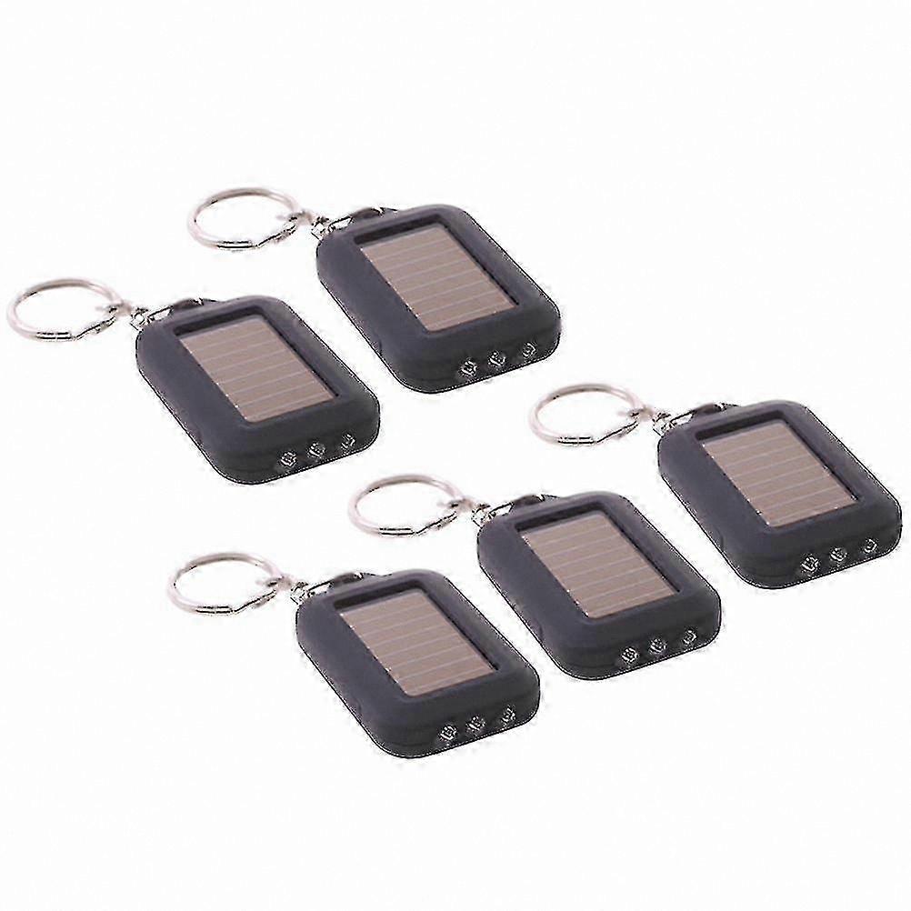 5-Pack Mini Keychain Flashlights, Solar Powered LED Lights for Outdoor Activities