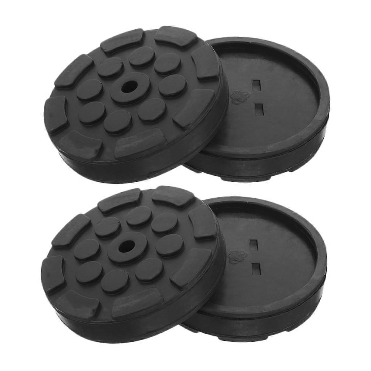Floor Jack Rubber Pads Slotted Pad 4 Pcs Durable Rubber For Stable Support Compatible With Automotive Lifting Equipment