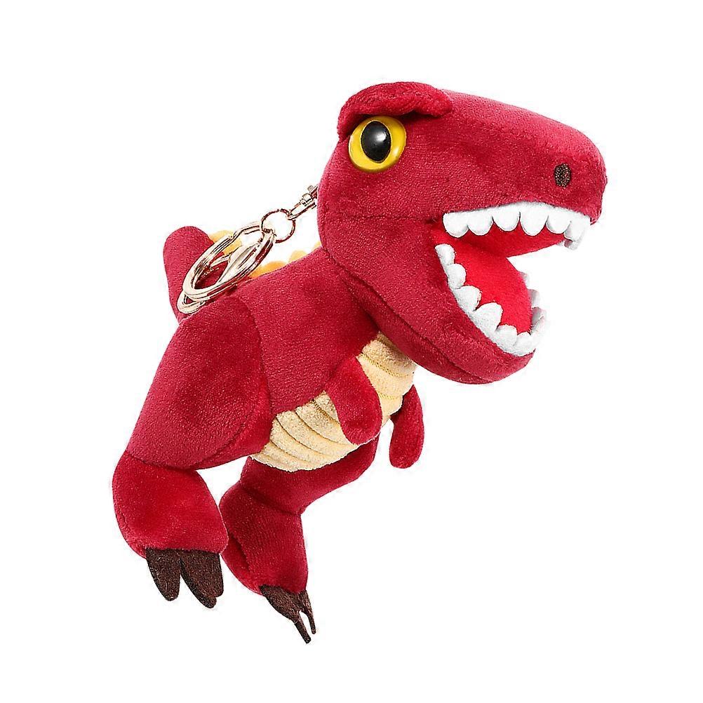 Stuffed Dinosaur Keychain Plush Doll Key Ring Suitable for Boys and Girls Red Plush 1Set