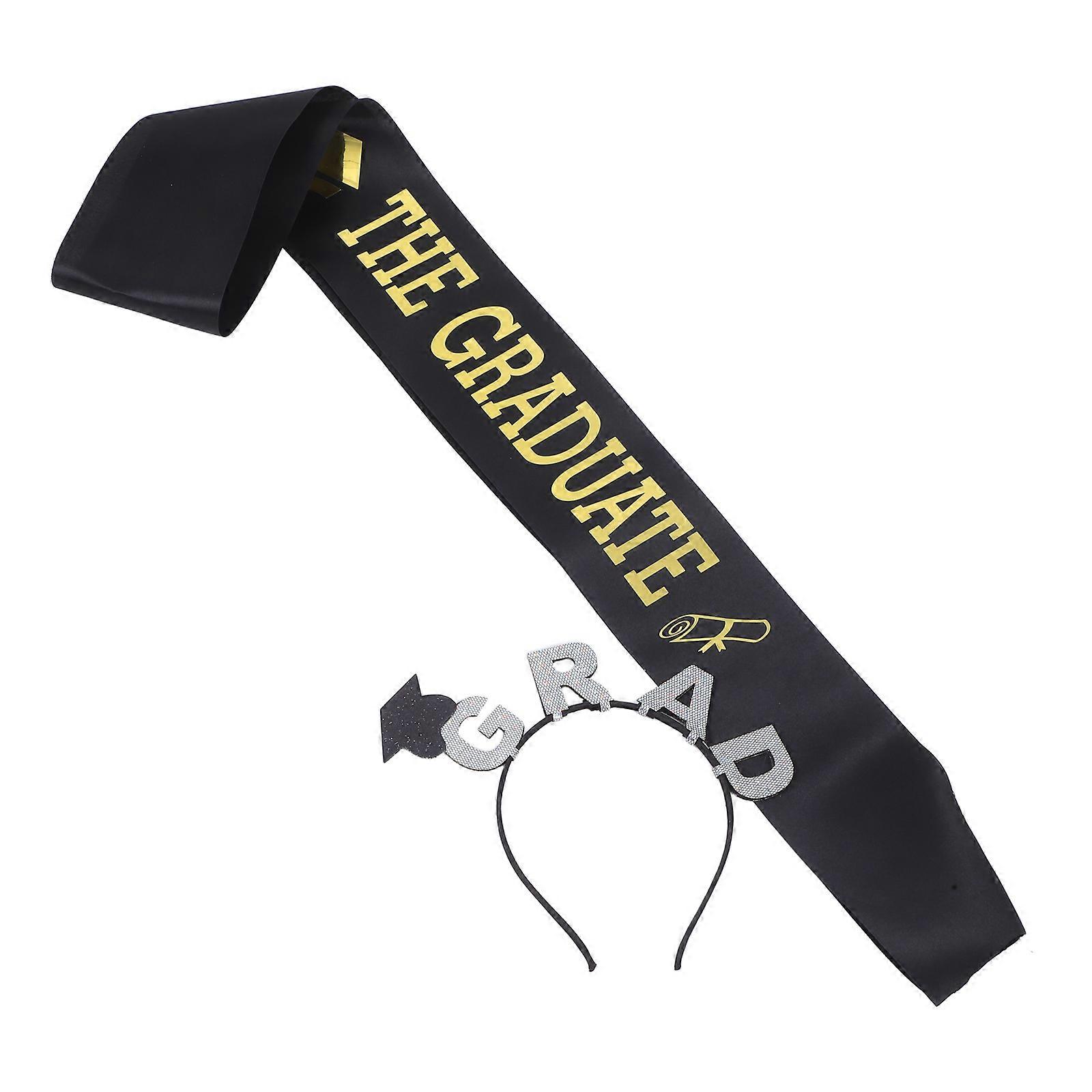 Graduation Ceremony Sash and Cap Headwear for Parties Photoshoots 1Set