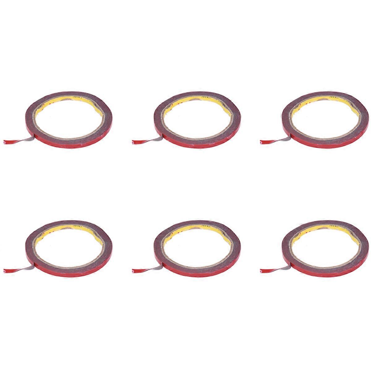 6X Strong Permanent Double Sided Super Sticky Foam Tape Roll for Vehicle Car, Red 6MM x 3 Meters