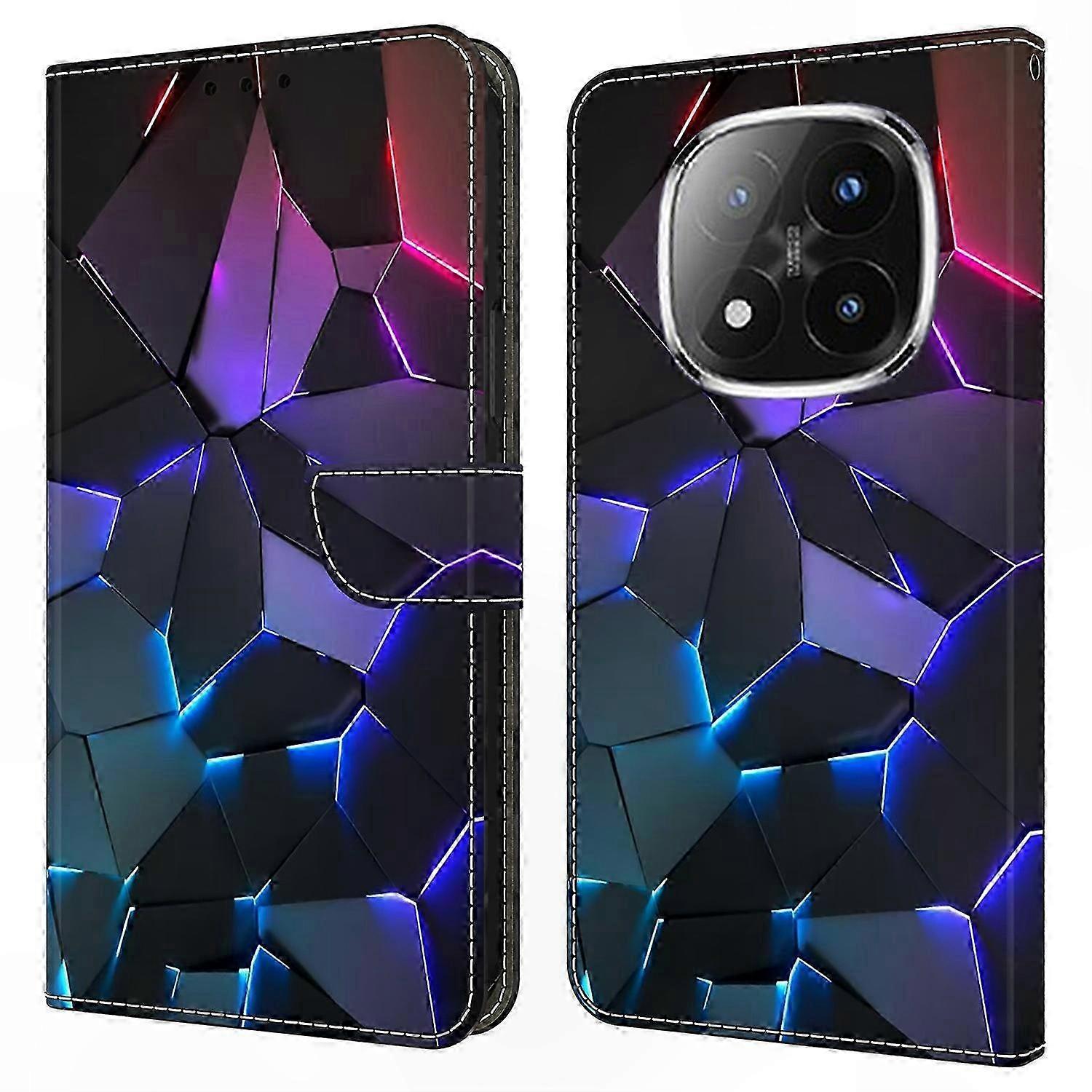 Protective Flip Case with Card Slot for Redmi Note 14 Pro+ 5G Pattern Design TPU and Leather Material