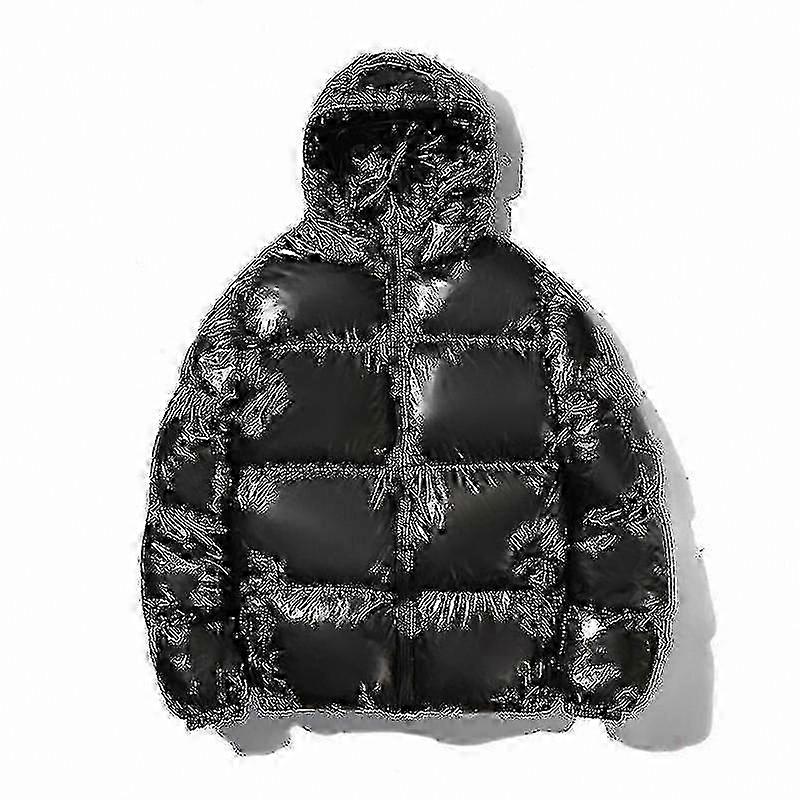 Hooded Shiny Puffer Jackets Winter Coats For Men
