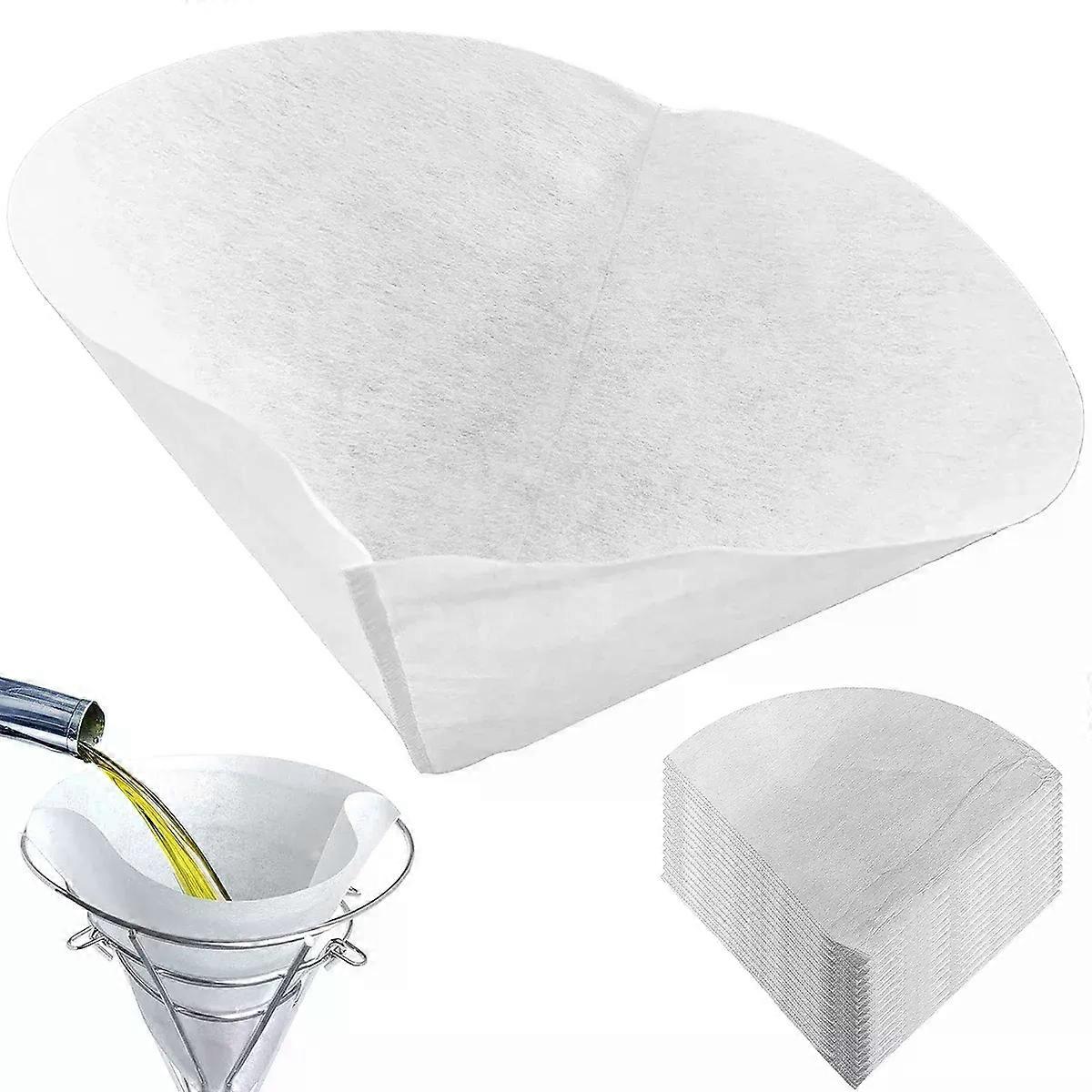 120/30pcs Filter Paper Fryer Oil Filter Cone Filters Cooking Oil Filter for Kitchen Cafes Food Maple Syrup Non-Woven Cones Leach