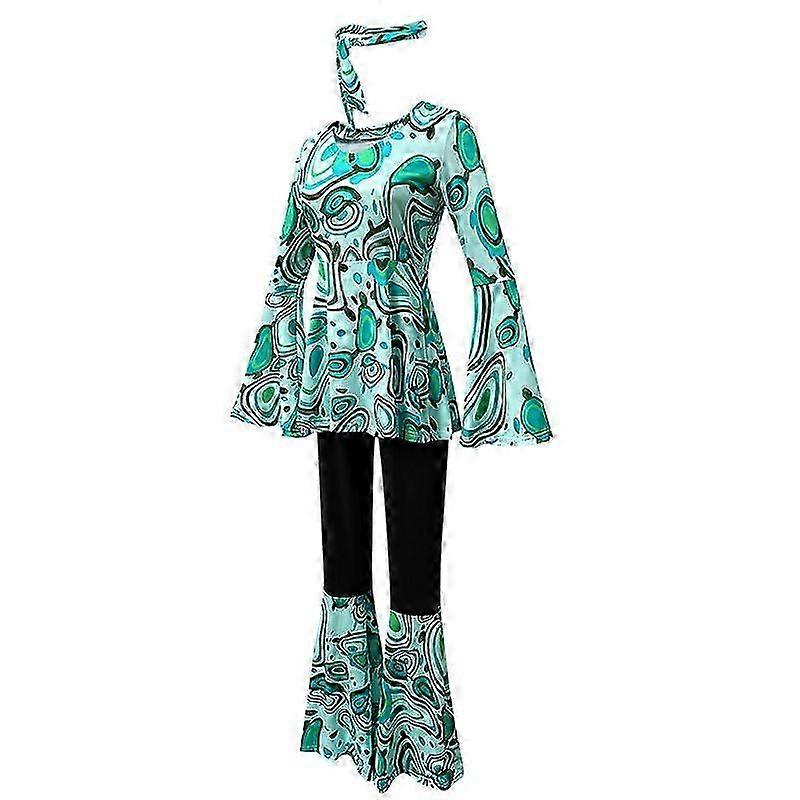 Disco RetroCostume Set for Women 70s Hippie Costume Plus Size Part...