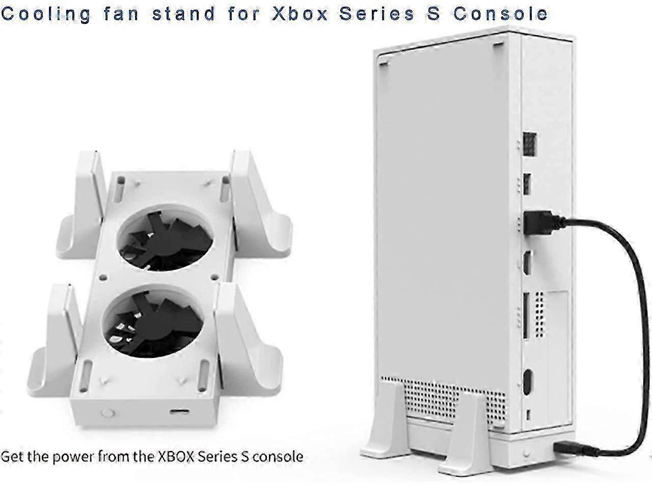 2025 Vertical Cooling Fans Stand for Xbox Series S Console Smart Xbox Series S Cooler Fan Temperature Controlled 3 Levels Adjustable Speed with Type-C