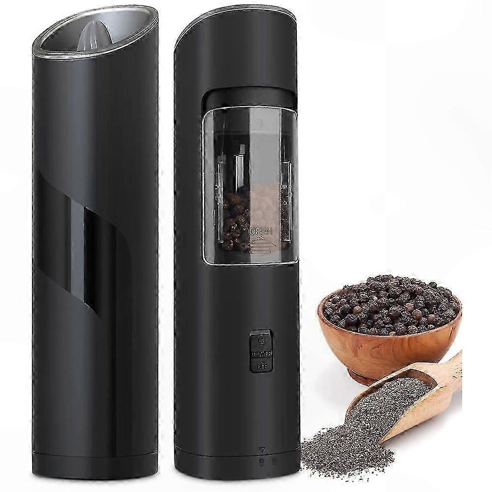 Automatic Salt and Pepper Grinder Set, Battery Operated with LED Light and Adjustable Switch, 2-Pack