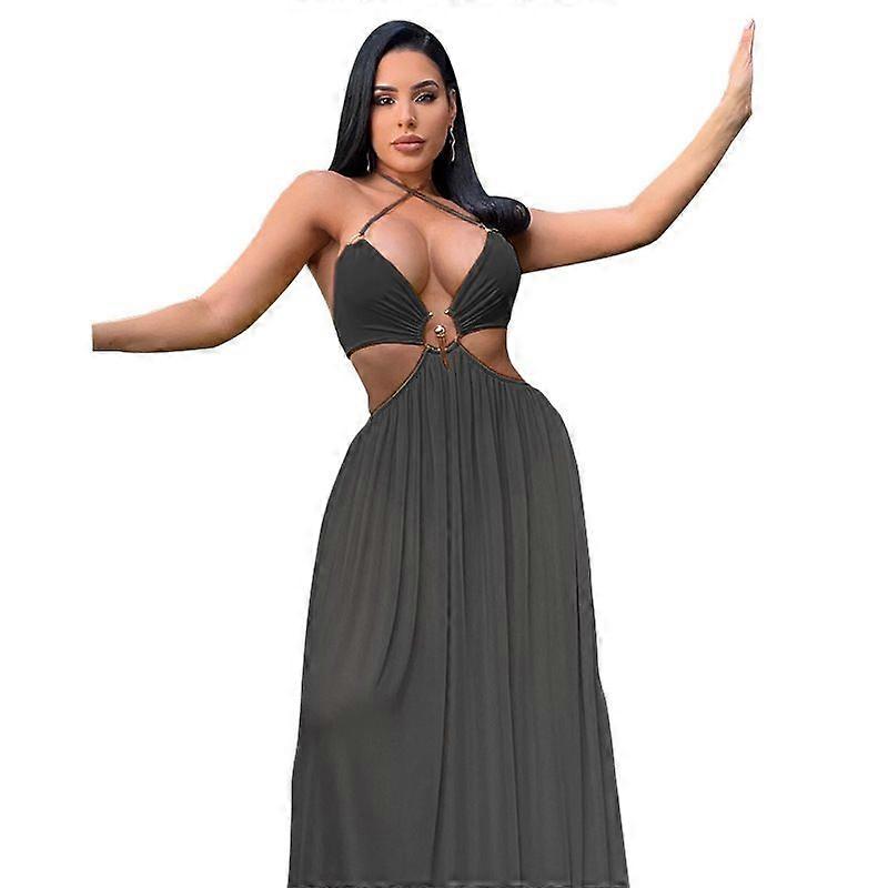 Women's V-Neck Polka Dot Irregular Midi Dress