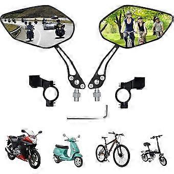Bicycle rearview mirror set, a pair, highly stable and elastically adjustable