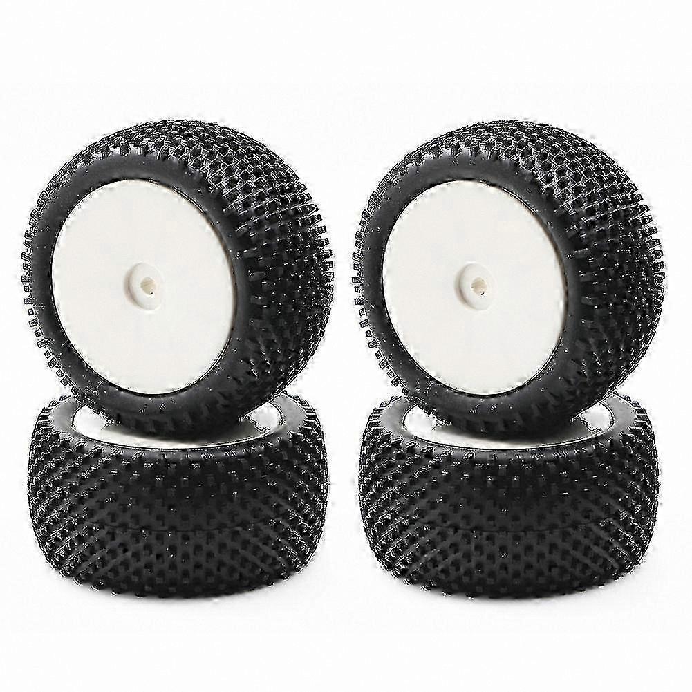 4-Pack 90mm Rubber Tires for 1/10 RC Off-Road Buggy Wheels-Compatible with Multiple Models