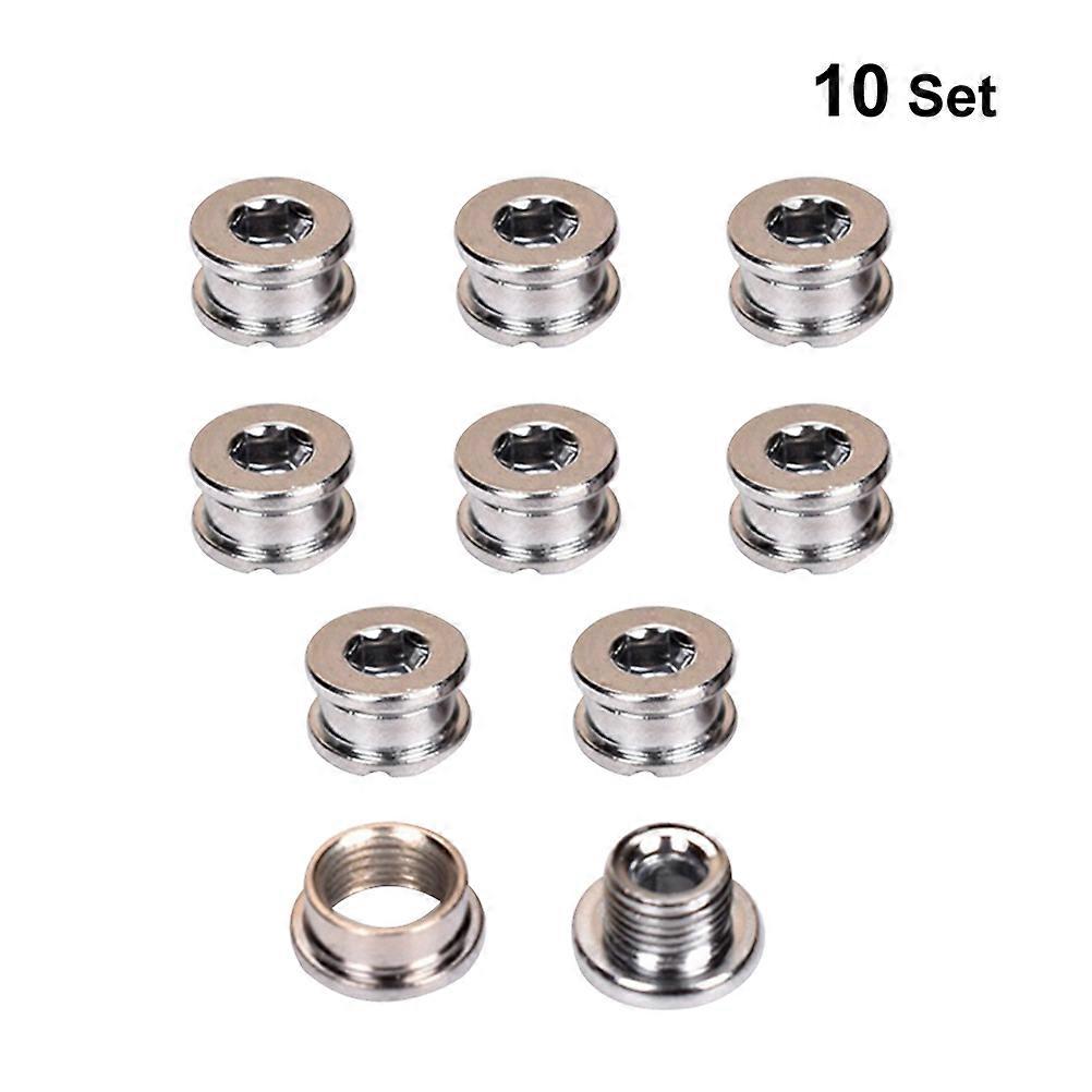 Car Frame Screws Bike Crank Bolts for Accessory 10Sets Silver Color