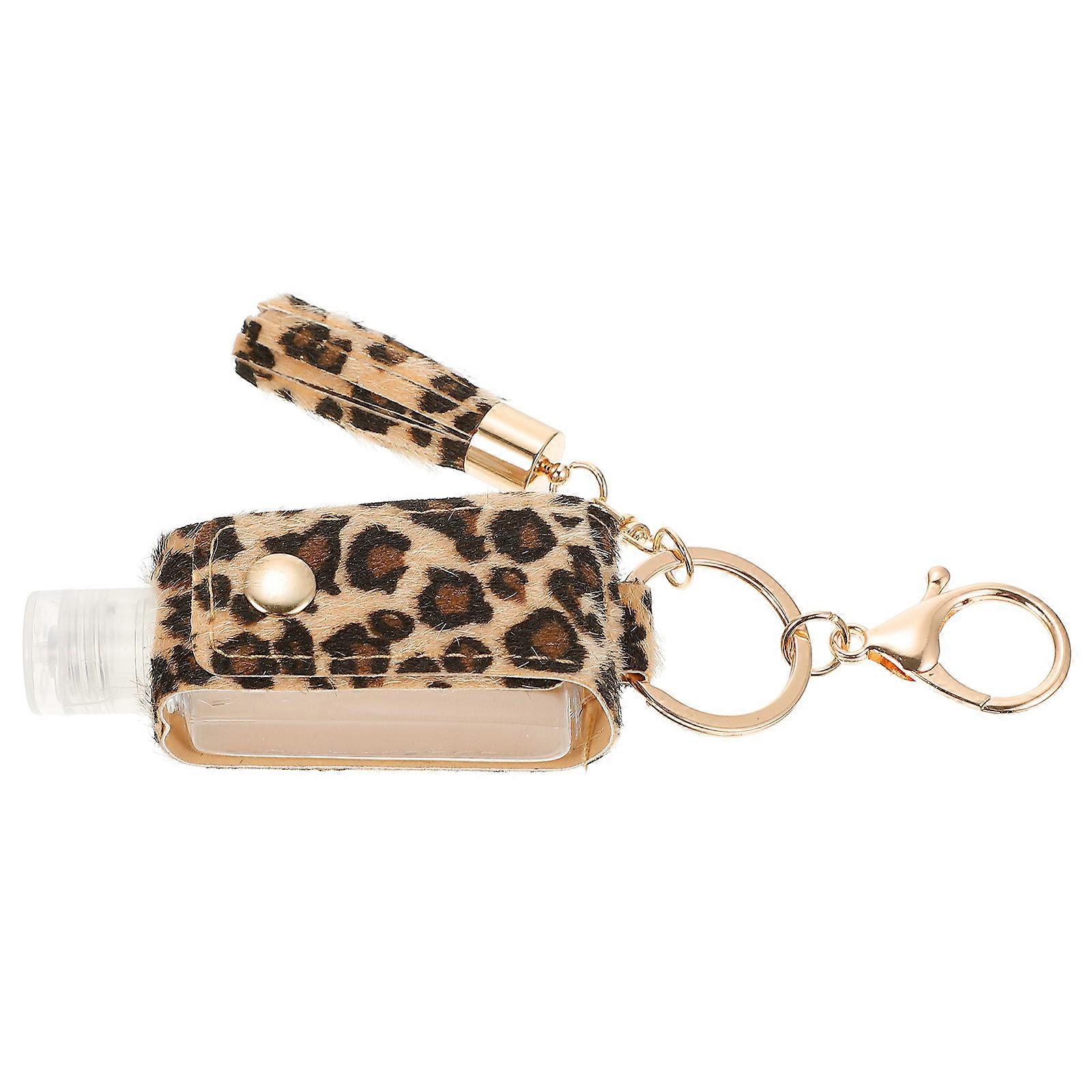 Durable Bottle Keychain for Protection with Rotating Cover and Adjustable Hook Brown
