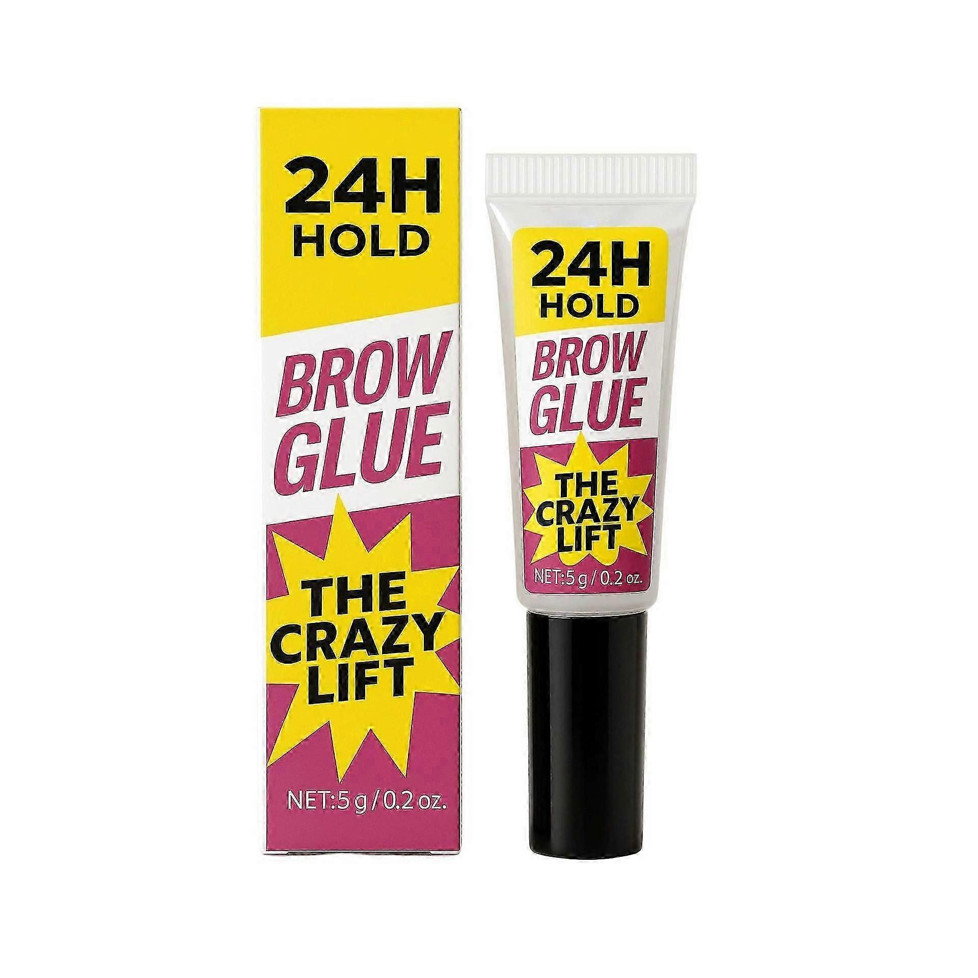 The Brow Glue, Extreme Hold Eyebrow Gel - Clear - Brow Glue Crazy Lift, Ultra Strong Eyebrow Gel, for up to 24 Hours Hold, 5G
