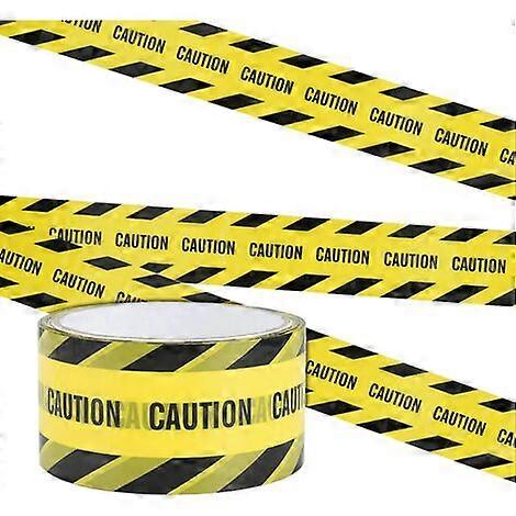 Warning Tape, 25M Caution Safety Tapes Adhesive Yellow Warning Tape for Workplace and Hazardous Area Use with Black Twill