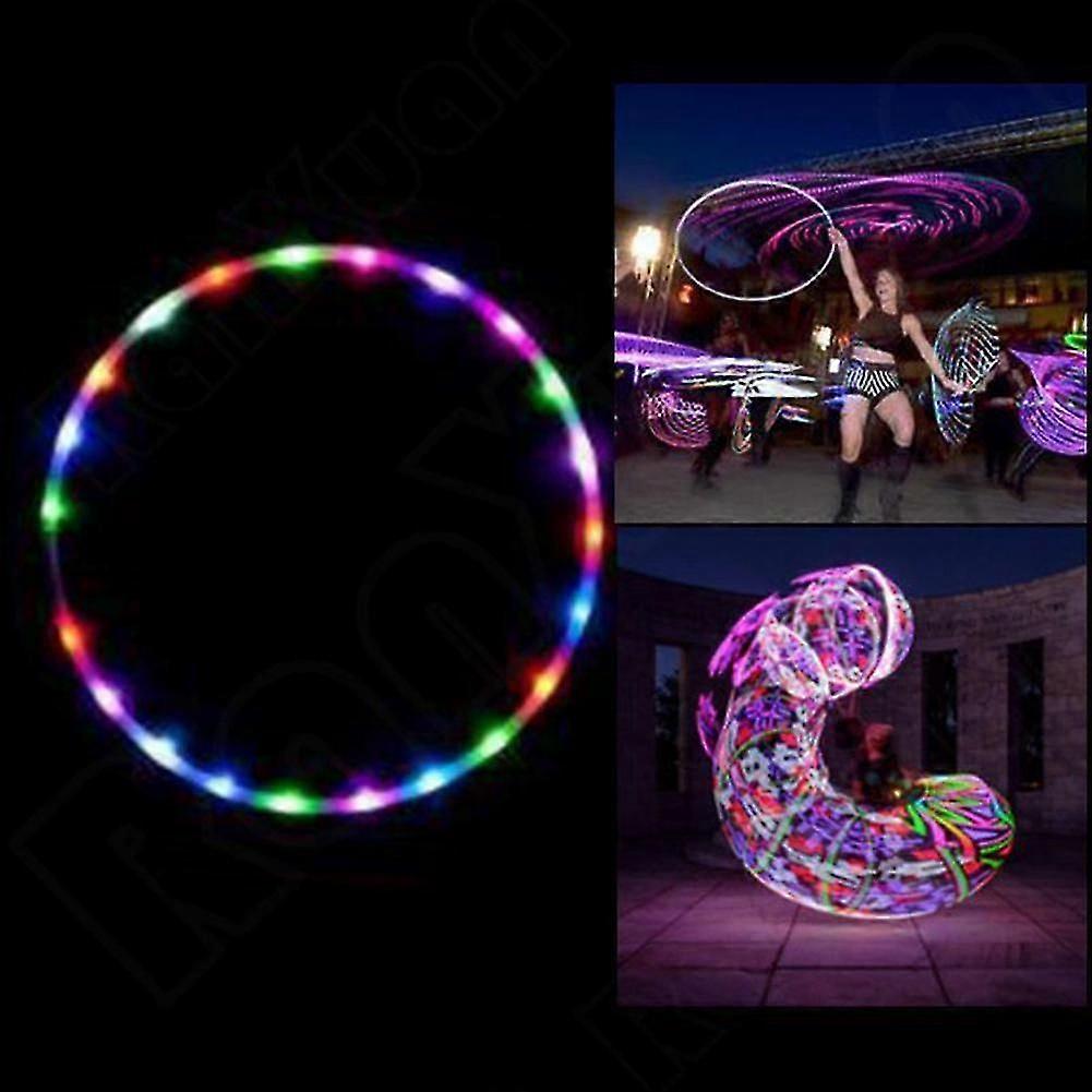 Γυμναστήριο hula hoop για ενήλικες με φώτα LED - 90cm πολύχρωμο στεφάνι προπόνησης