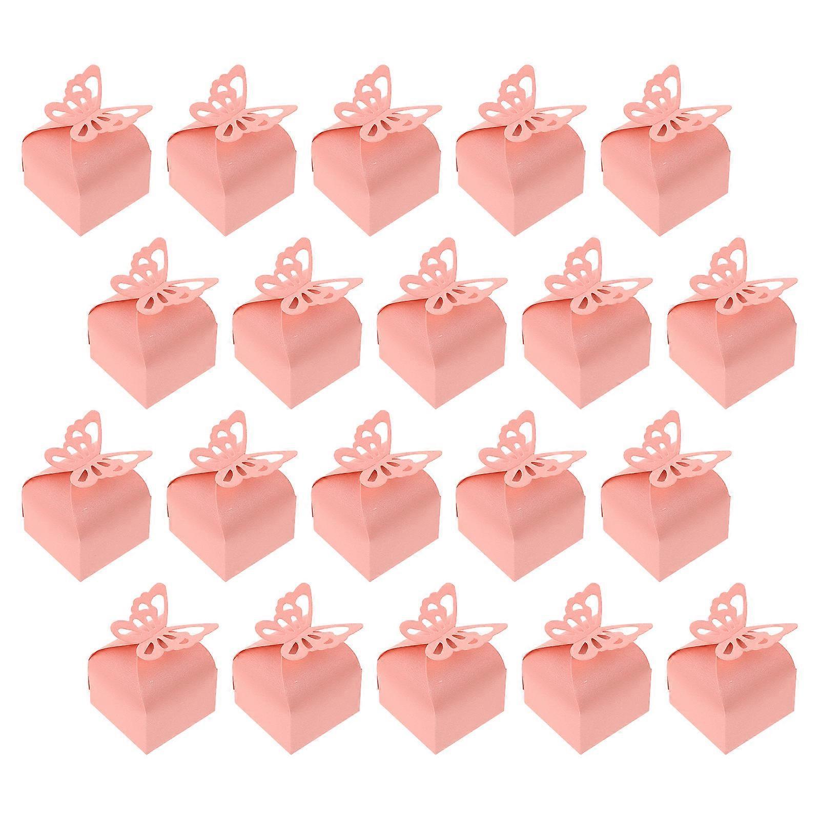 Pink Paper Candy Box for Storage Use with 50Pcs Folding Gift Boxes