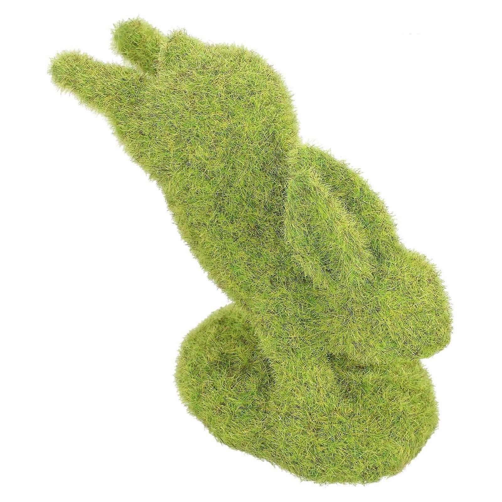 Simulation Flocking Rabbit Ornament for Garden Decoration Green Materials 1pc