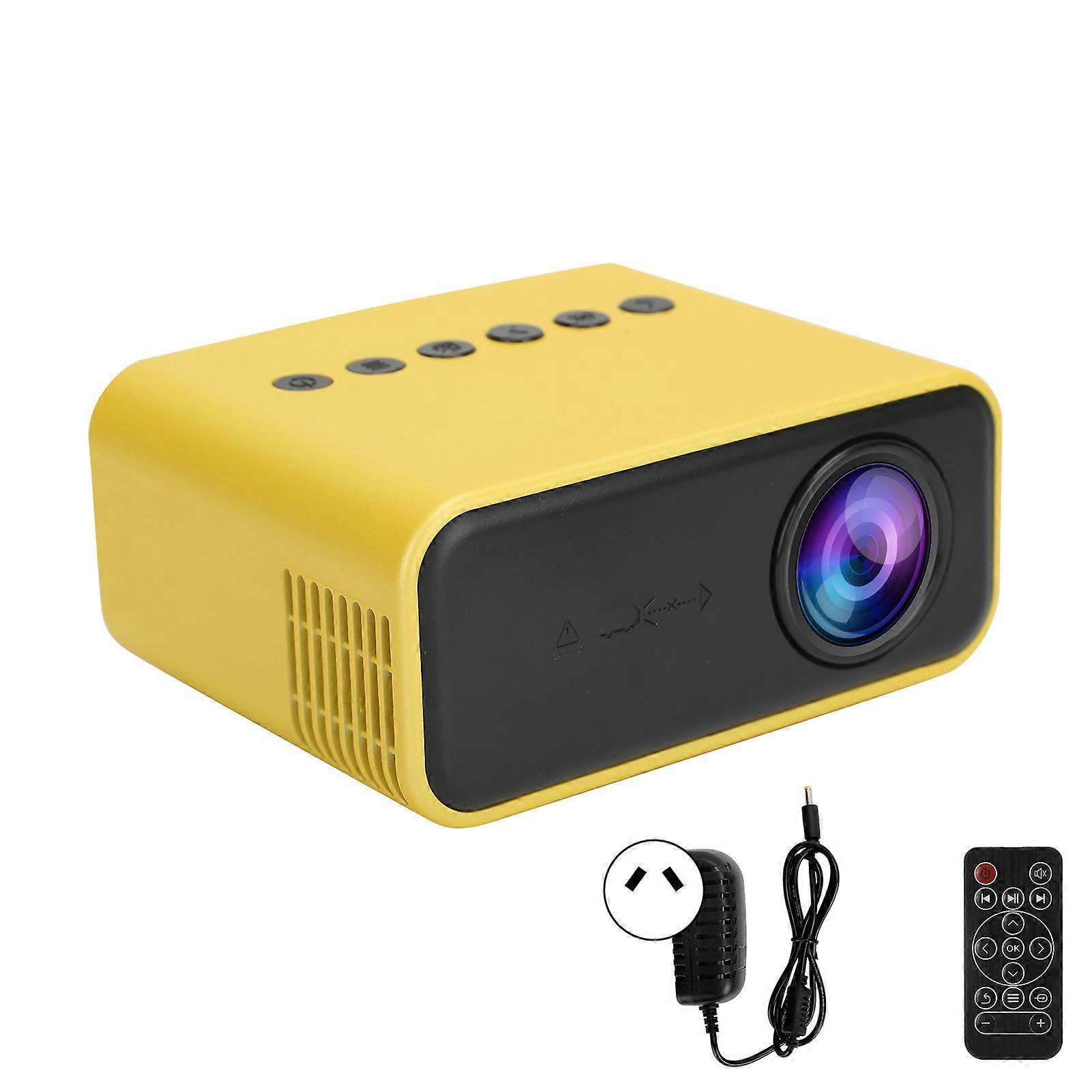 YT500 Mini Projector: Portable Movie Projector with Rich Sound and Smooth Motion, Yellow