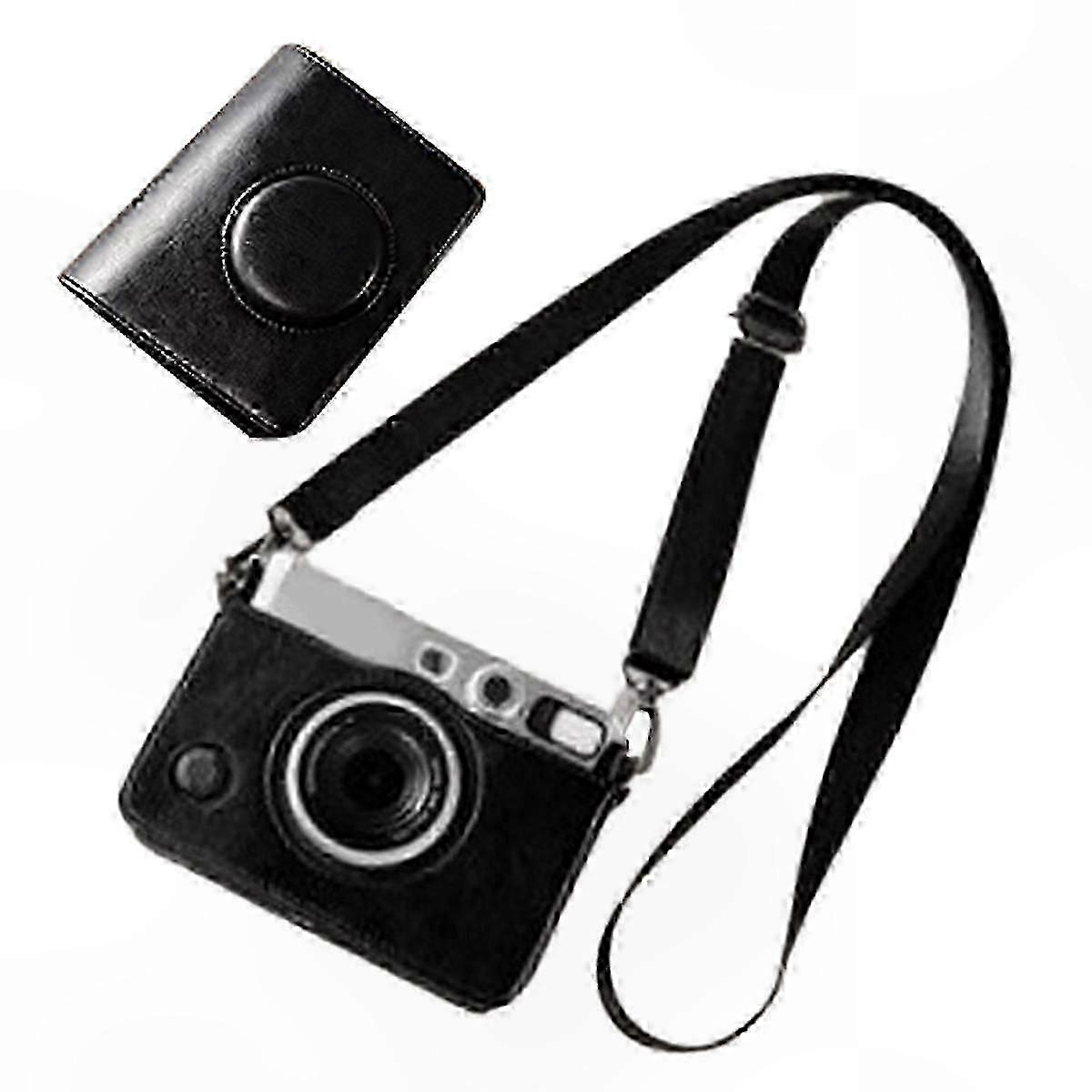 PU Leather Camera Bag with Shoulder Strap - Protective Case for Instant Camera Accessories
