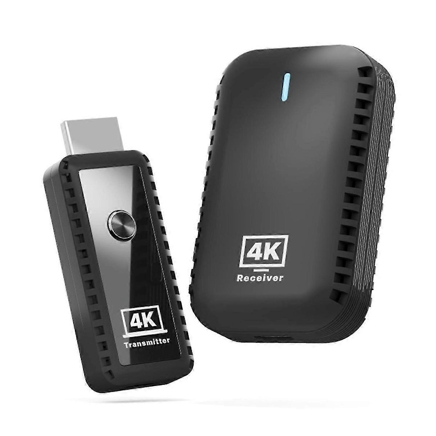 4K Wireless HD-MI Transmitter and Receiver Plug-and-Play Portable Full HD Box No App or Bluetooth Required