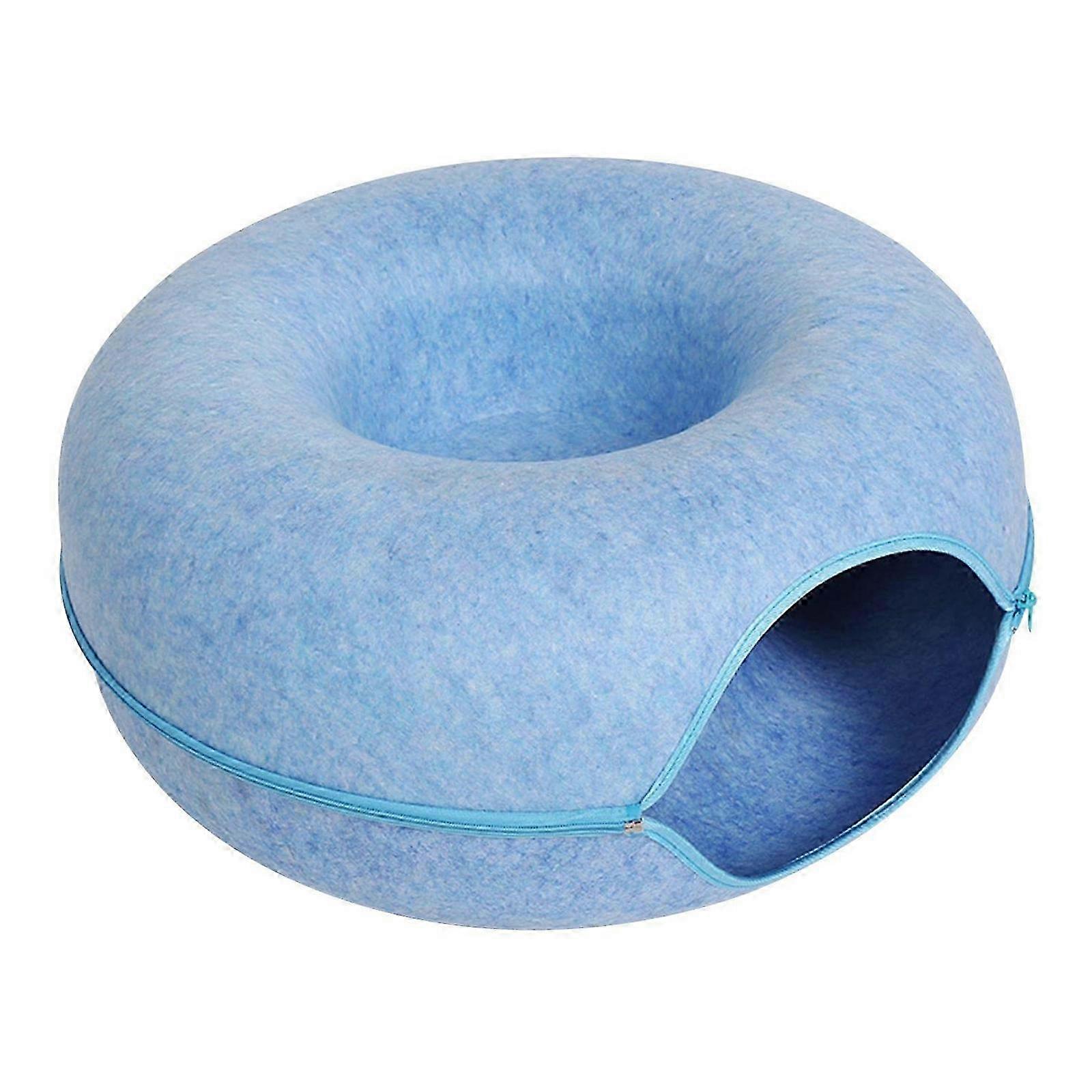 2025 Felt Cat Tunnel Cave Bed Pet Kitten Nest Round House Donut Interactive Toy Tent