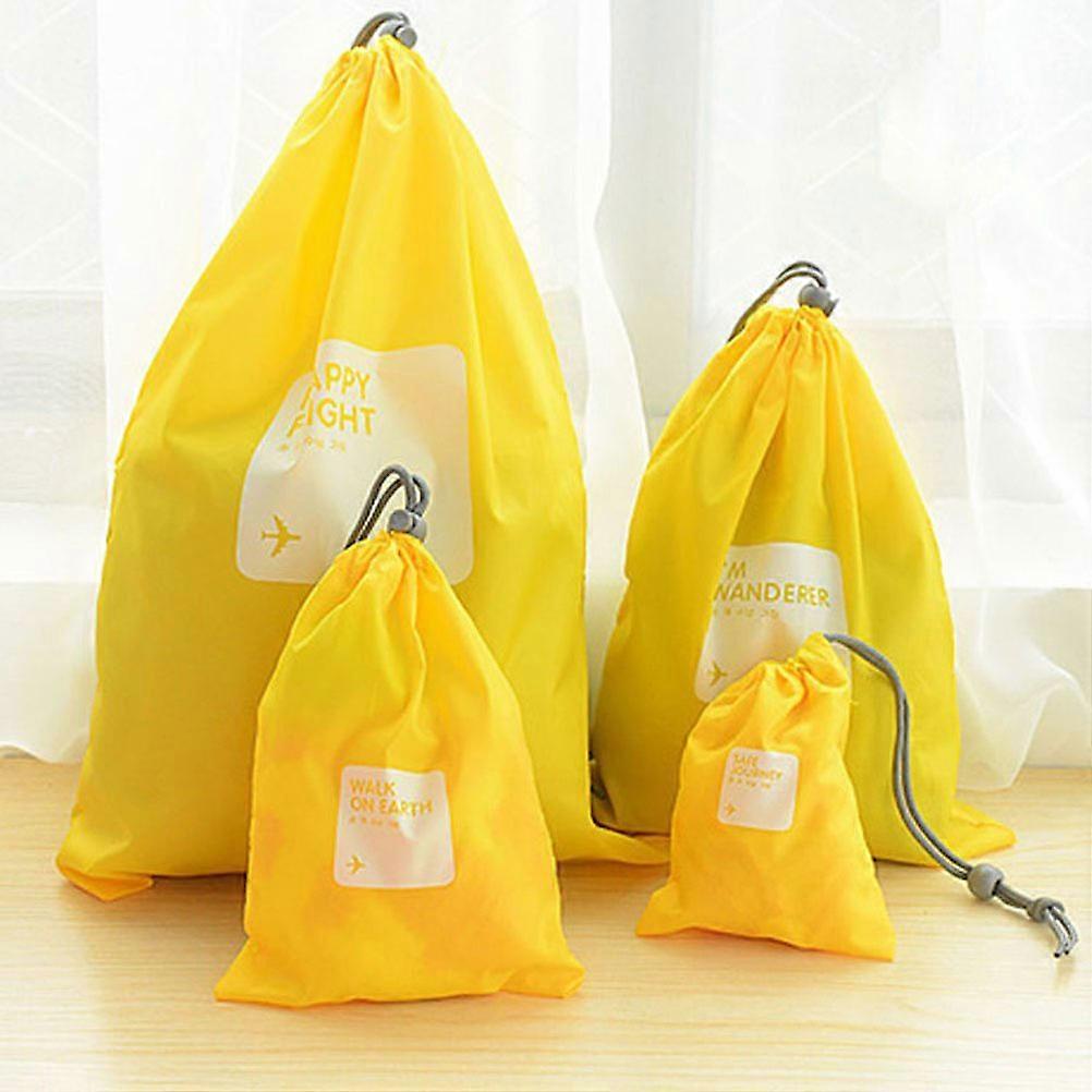 Travel Drawstring Pouch Waterproof Storage Bags A Set of 4Pcs