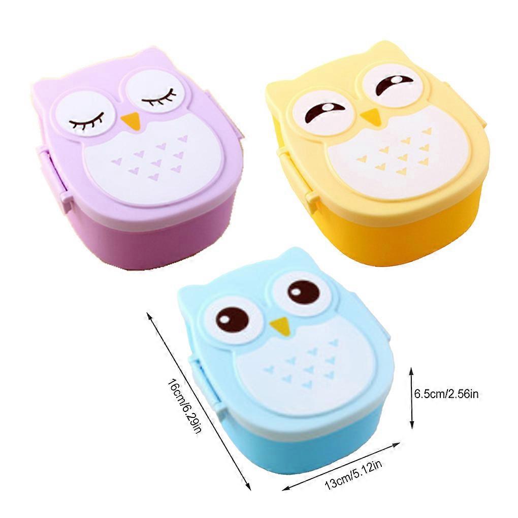 Cute Owl Lunch Box For Kids – Made With Food Grade PP Durable And Easy To Clean Bento Box Lunchbox Pink