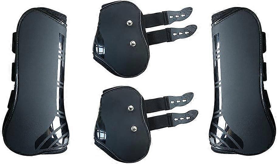 Front and Rear Horse Engage 4 Neoprene Boots - Lightweight and Adjustable Black Riding Gear