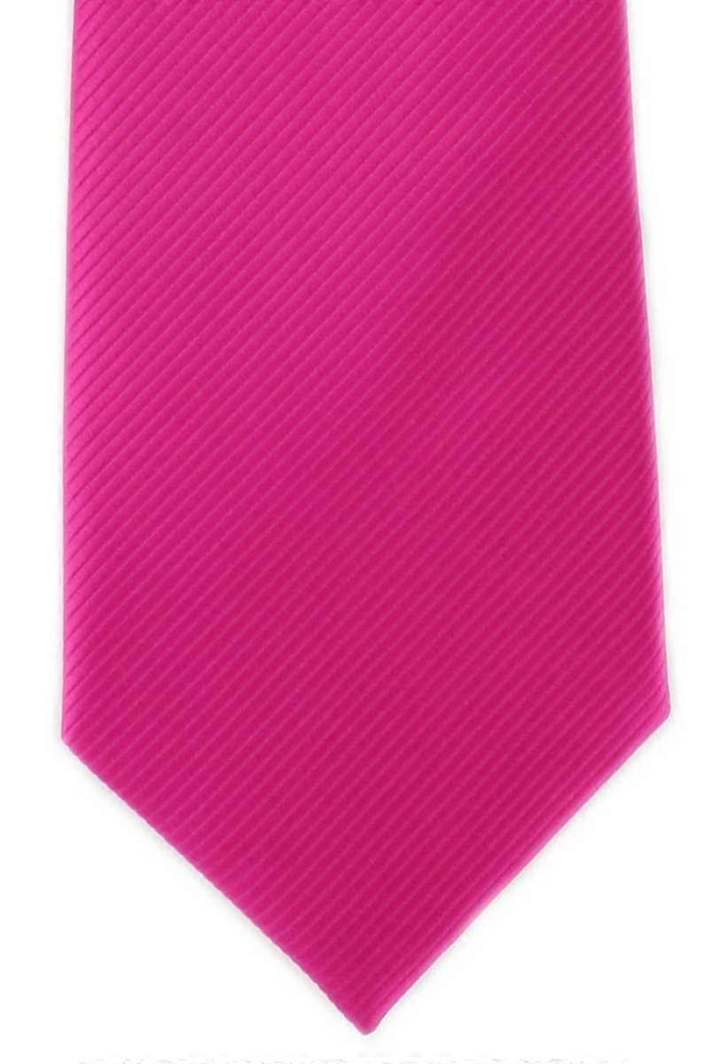 Magenta Polyester Tie with Plain Rib Design