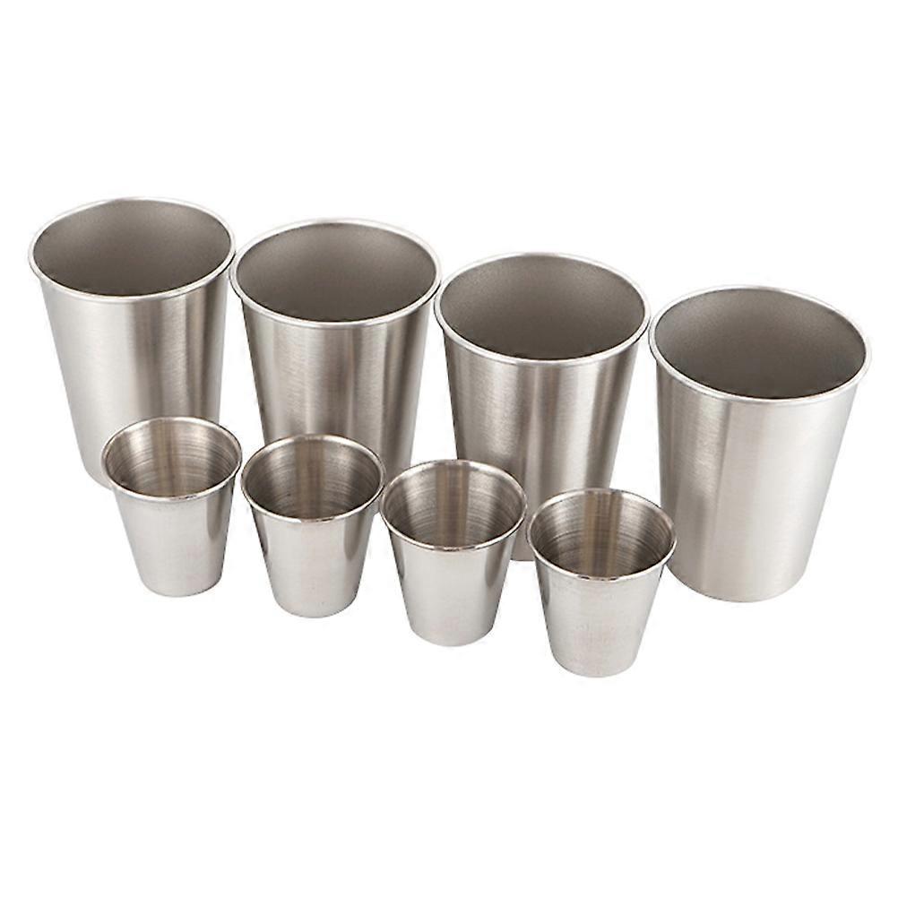 Stainless Steel Wine Cups Portable Outdoor Picnic and Camping Cups Silver Reusable Safe and Healthy 1 Set