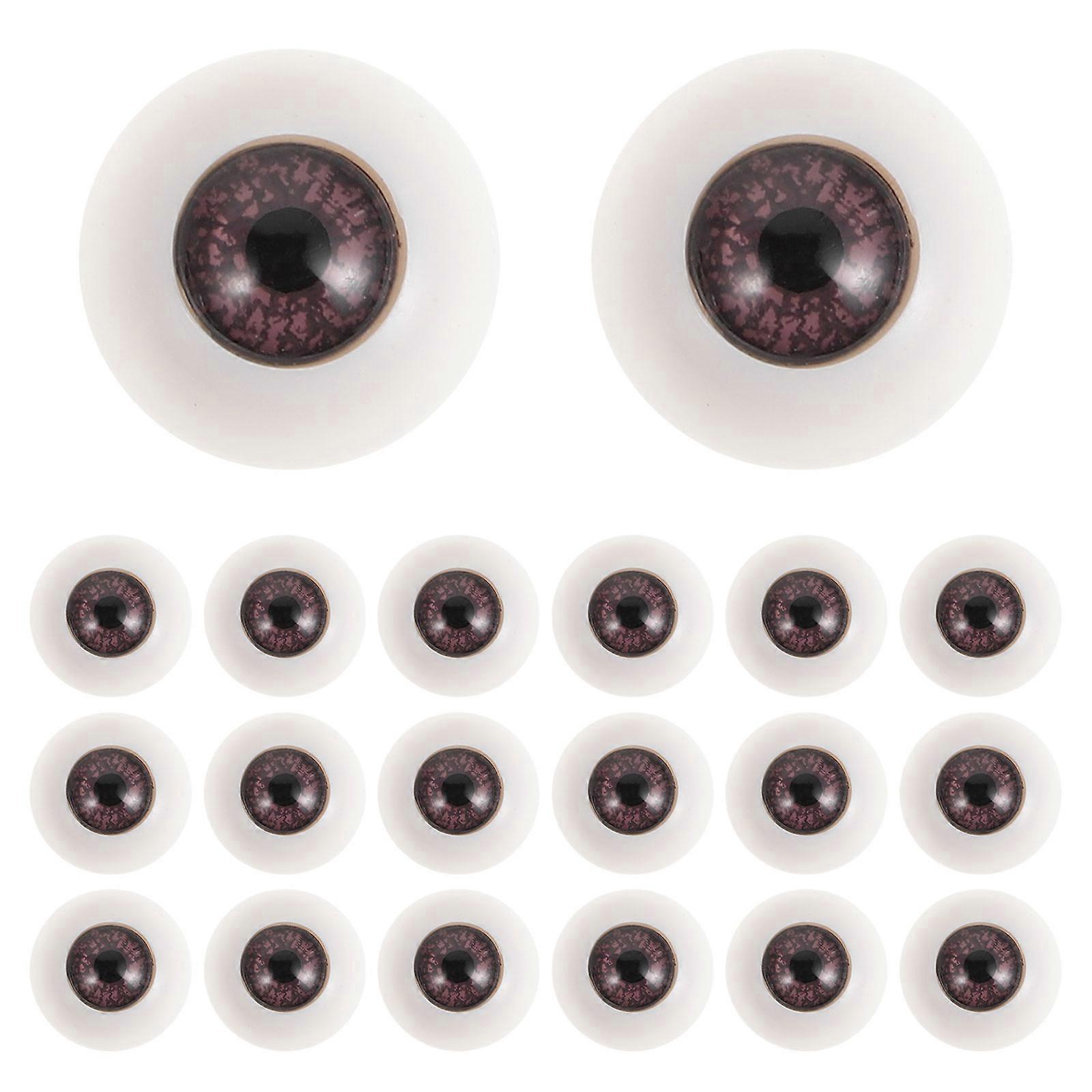 Plastic Dolls Eyes for Craft Use 10Pair Realistic Half Round Fake Eyeballs