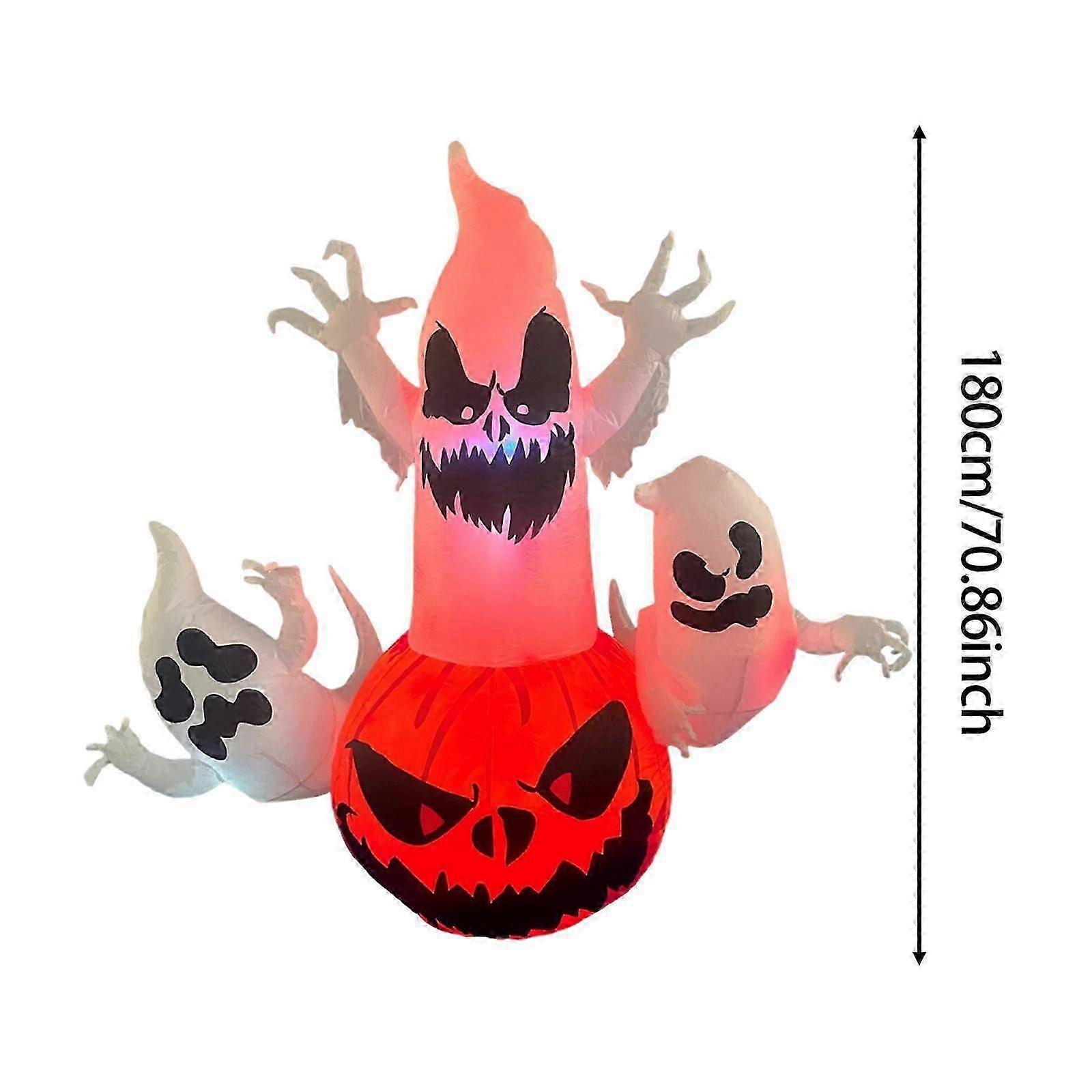 Halloween Inflatable Ghost Decoration with LED Lights for Home Holiday Fence