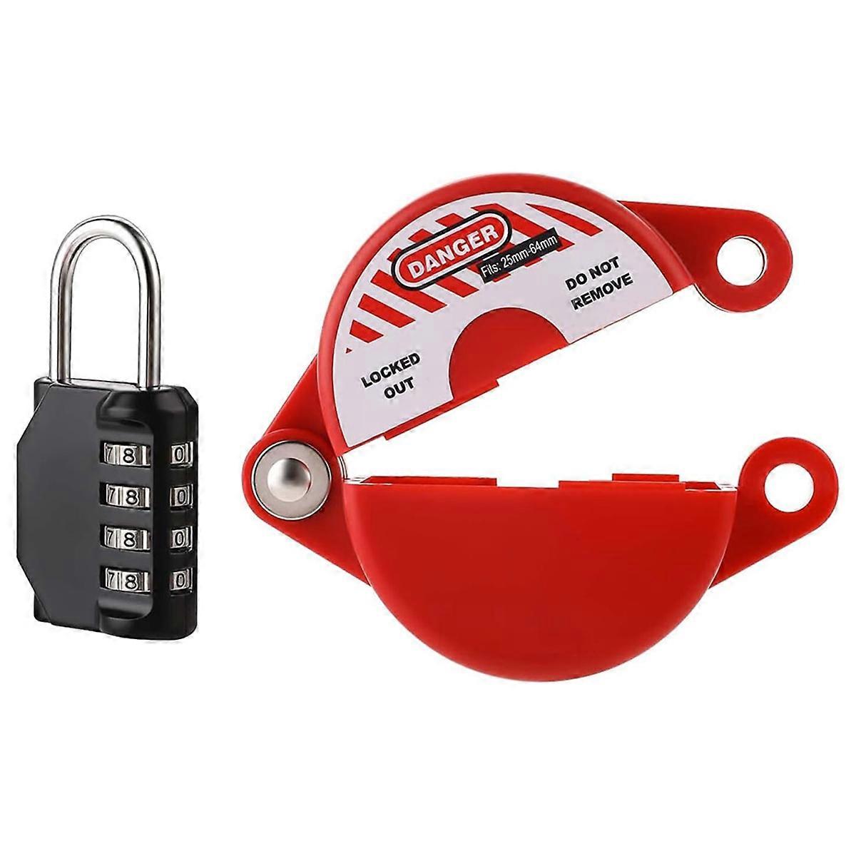 Gate Valve Lockout Device With Coded Lock, Suited For 1 To 2-1/2 In