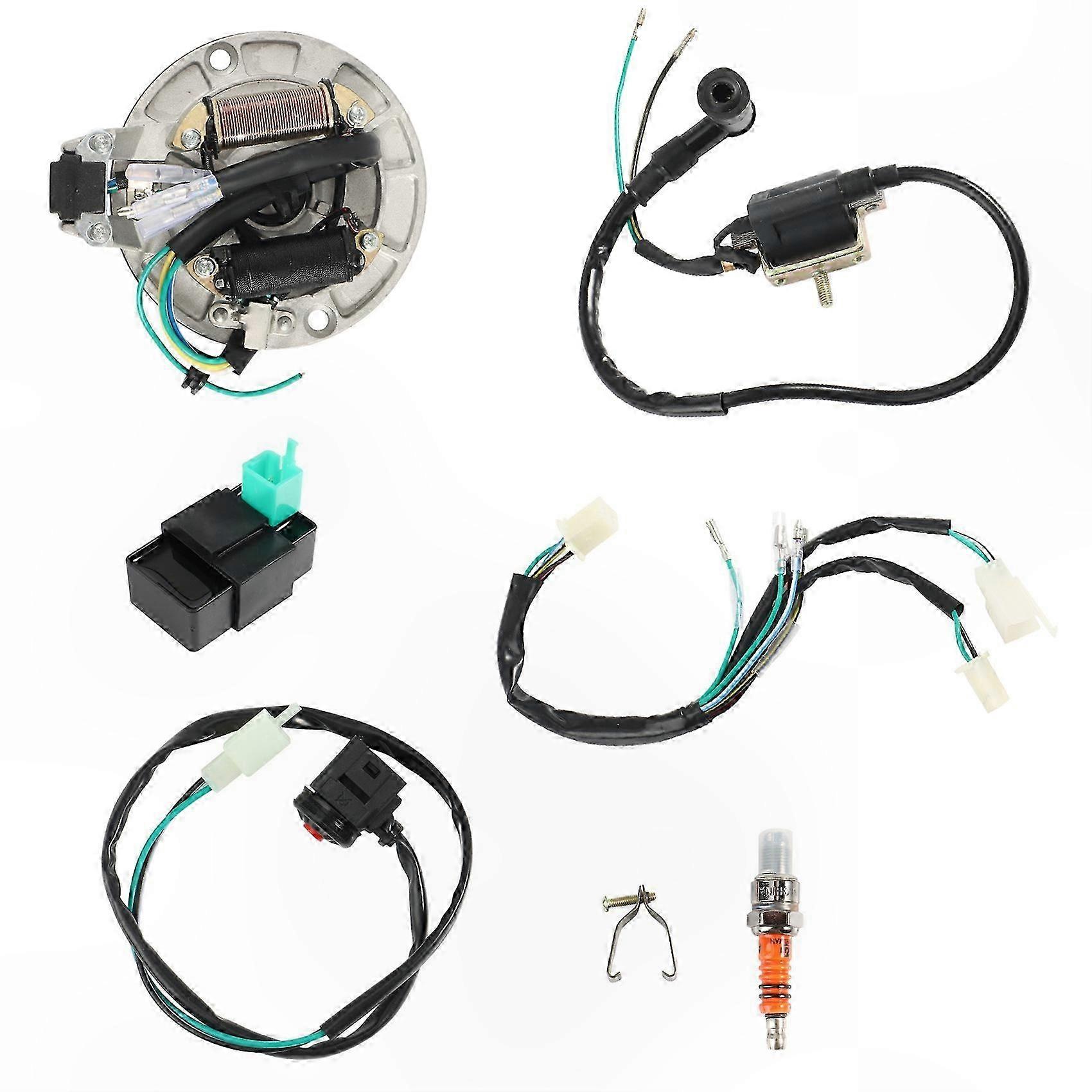 4-Stroke CDI Ignition Coil Wire Harness for 50-125cc Dirt Pit Bikes Kick Start