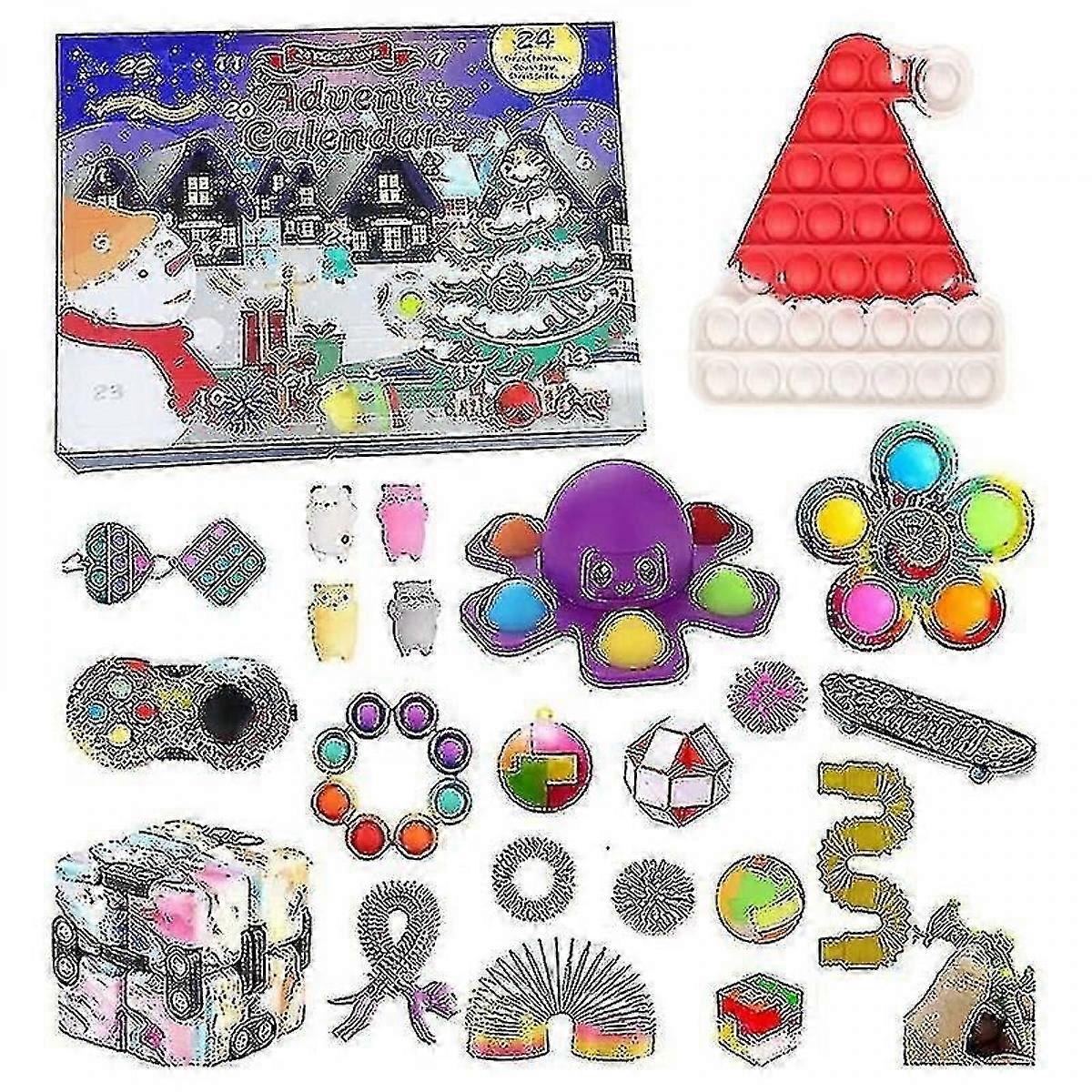 Christmas Advent Calendar Gifts Box Decompression Toy Set Xmas Advent Calendar