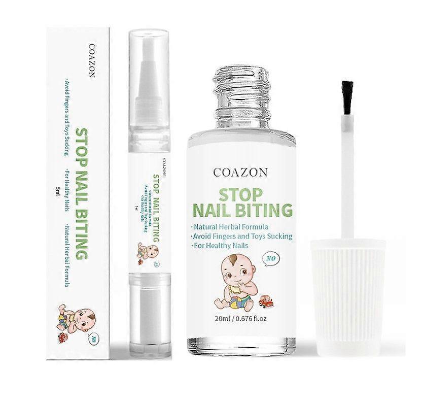 Anti Fingernail Chewing Pen + Anti Nail Biting Polish, Stop Nail Chewing for Children from 3 & Adults - Bitter and Regenerating Nail Pen Nail Polish A