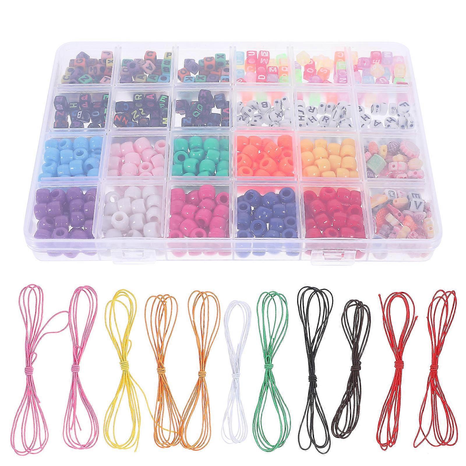 Assorted Color Letter Beads Acrylic Bracelet Beads for DIY 4 Boxes