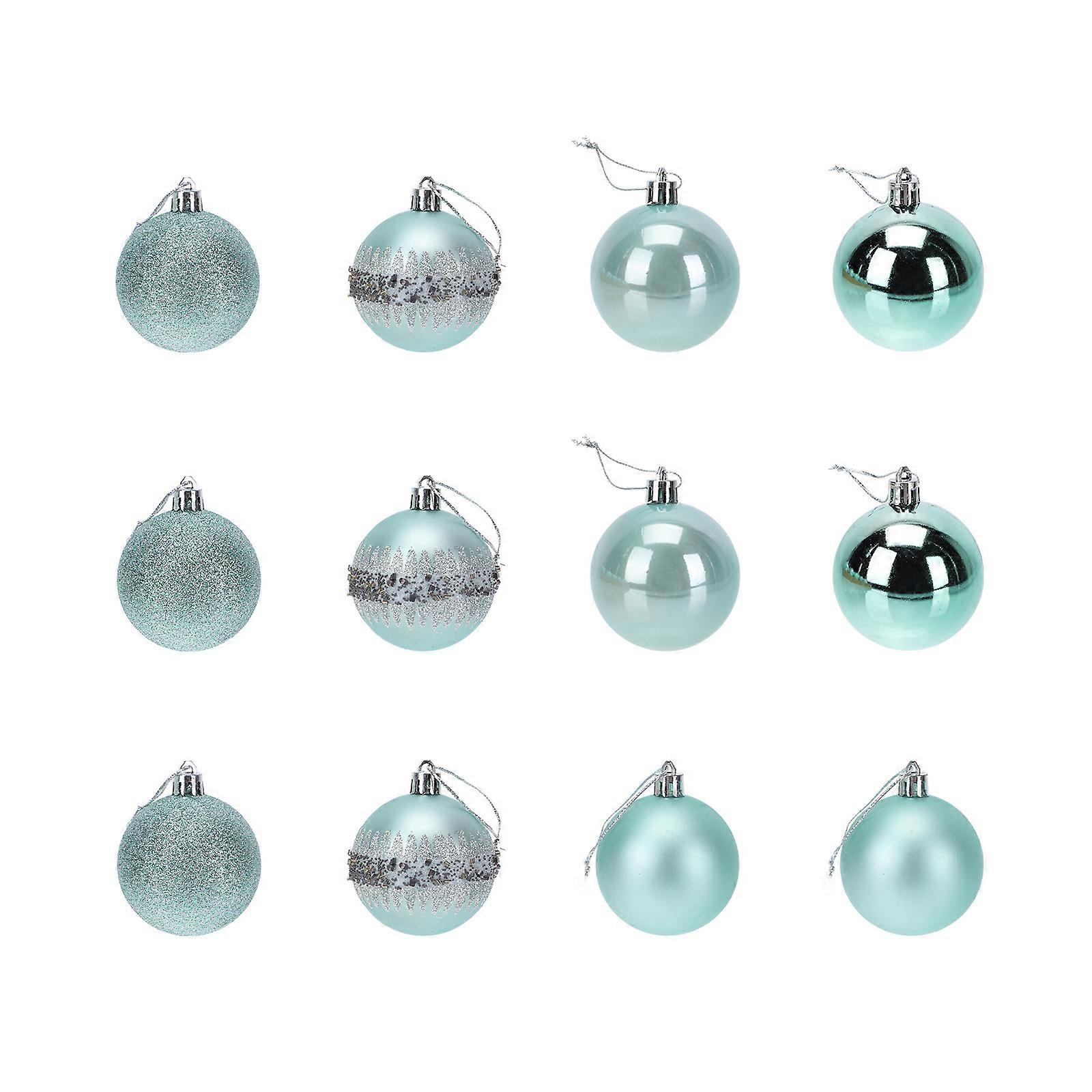 Tree Hanging Adorn 24Pcs Sky-Blue Reusability for Christmas Tree Ball Decor