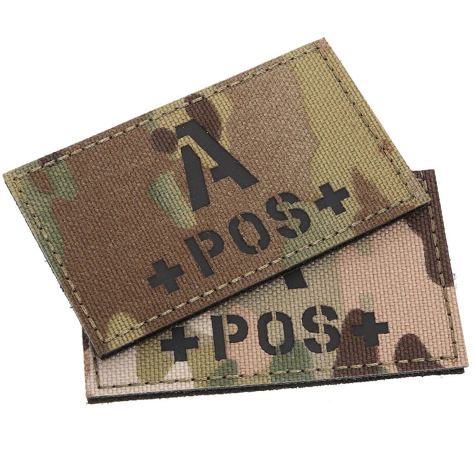 Reflective Blood Type Patch Military Hook and Loop 8Pcs for Decoration