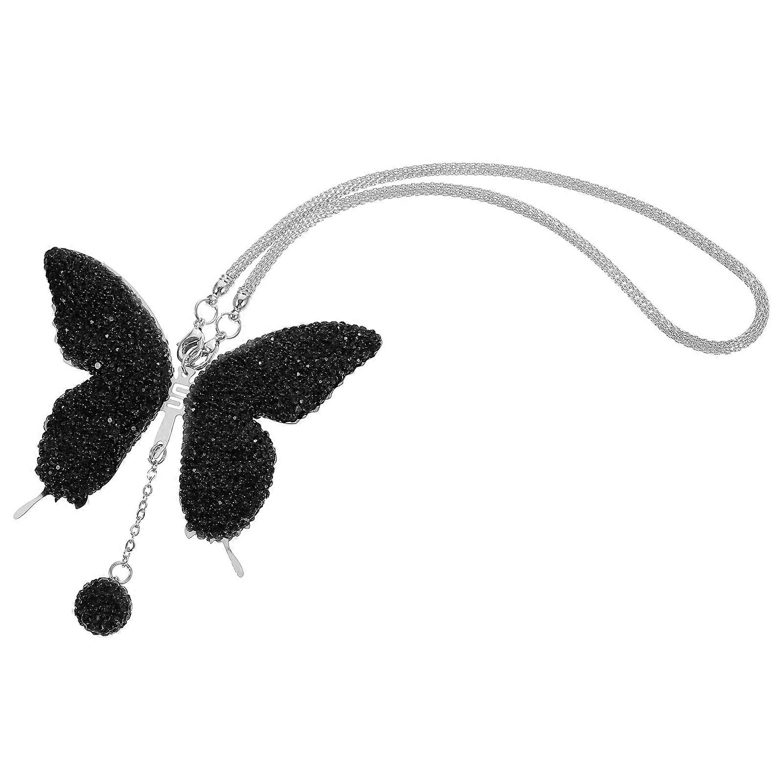 Rhinestone Butterfly Car Hanging Ornament for Rear View Mirror 4Pcs