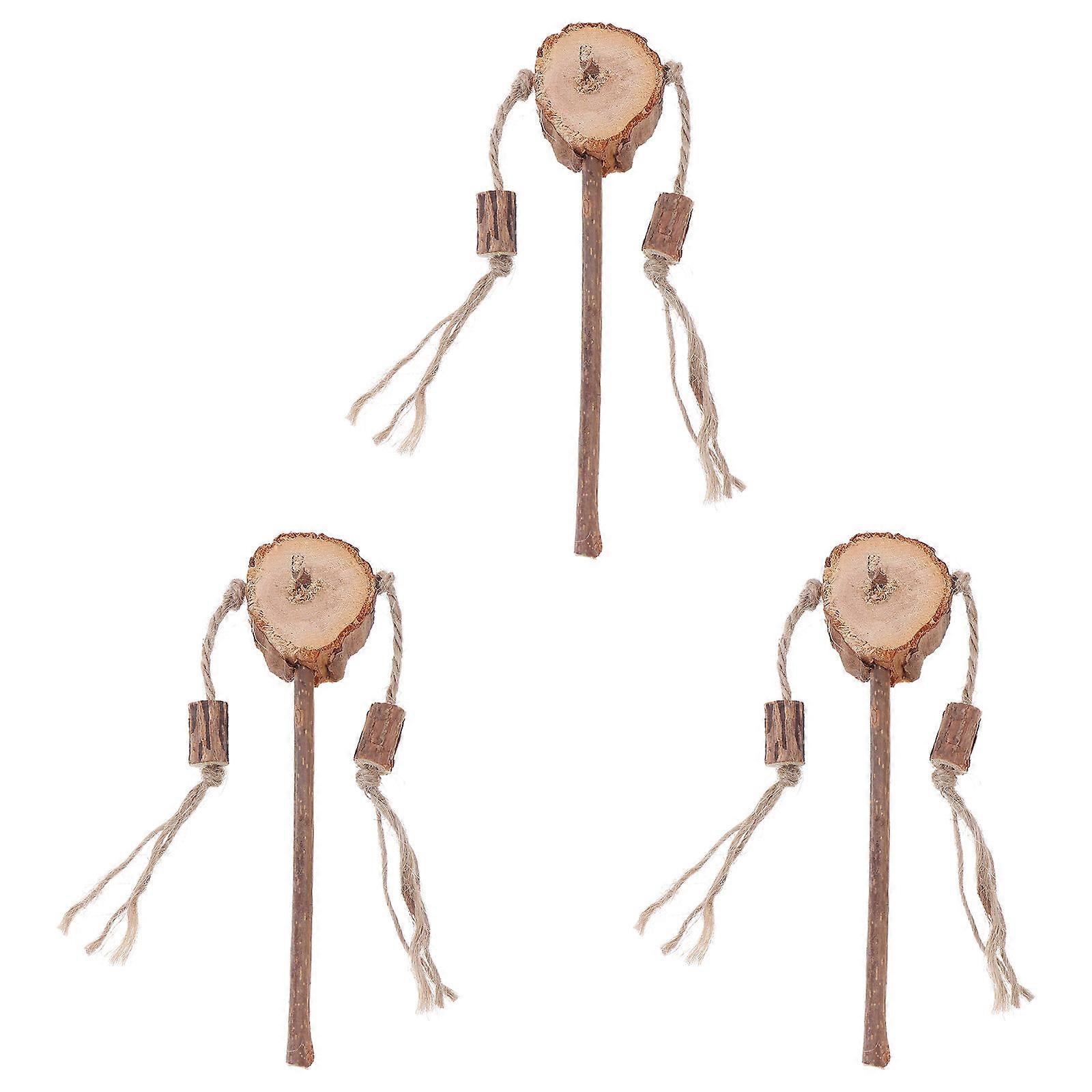 Kitten Sticks Rattle-Drum Shape Cat Teaser Toys for 9Pcs Entertainment