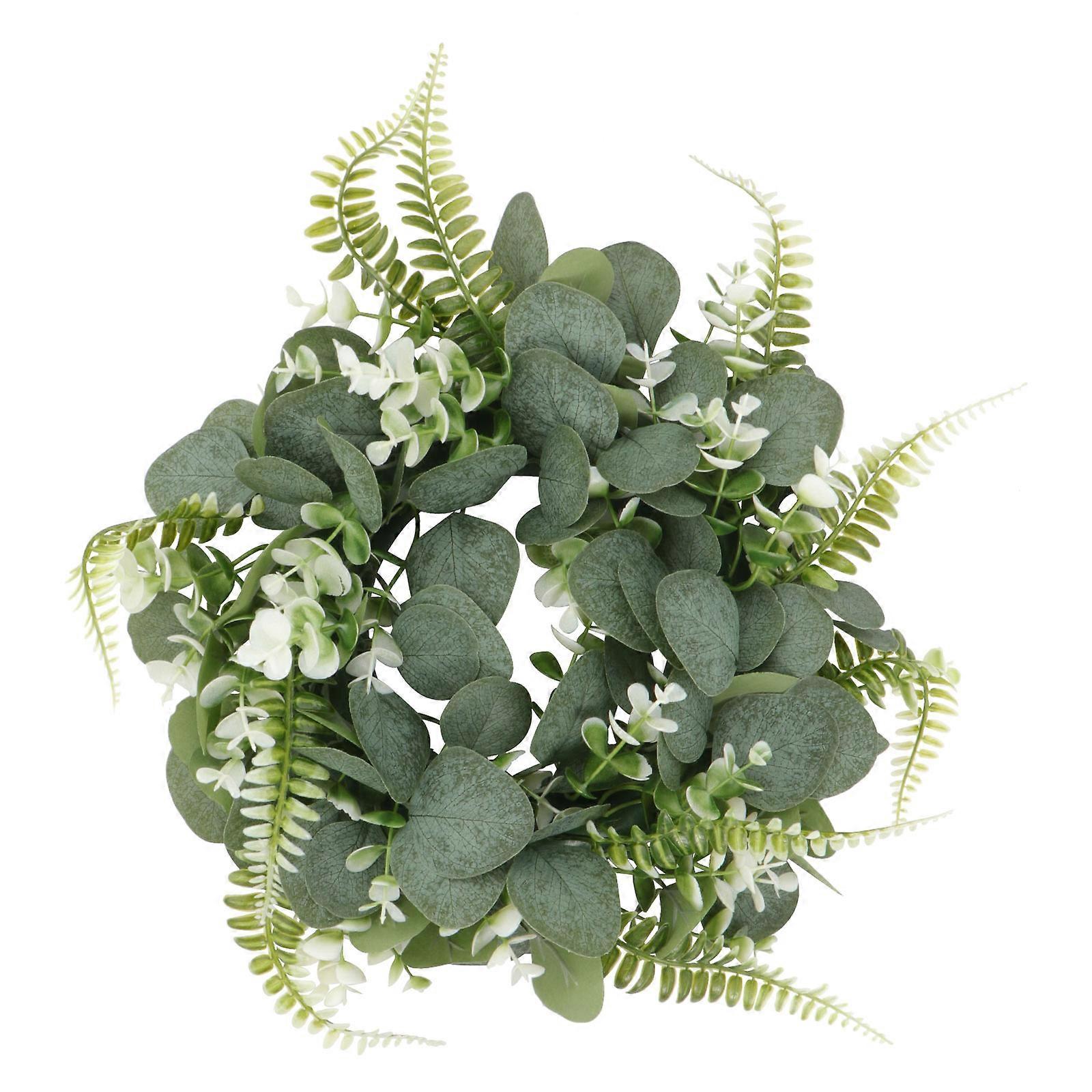 Simulation Wreath Eucalyptus Garland for Decor 2Pcs Green Wall Hanging Ornament