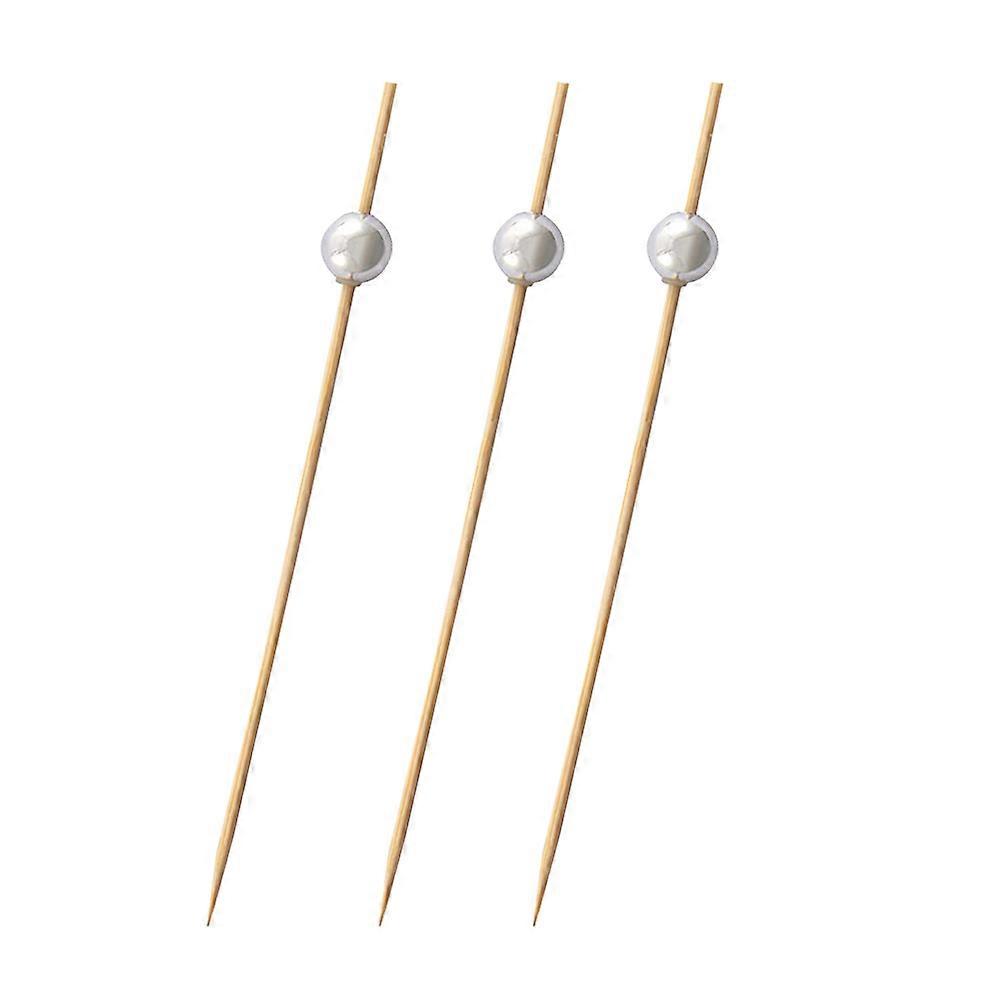 Creative Fruit Picks Bamboo Cocktail Picks for Appetizer 100Pcs Silver